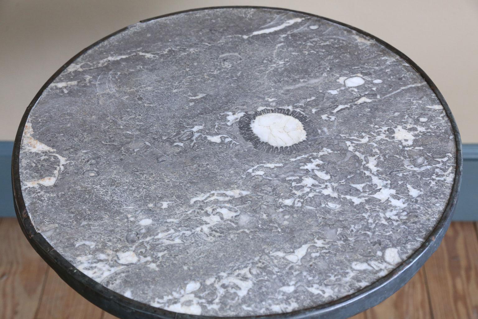 Marble-Topped Bistro Table or Gueridon from France 5