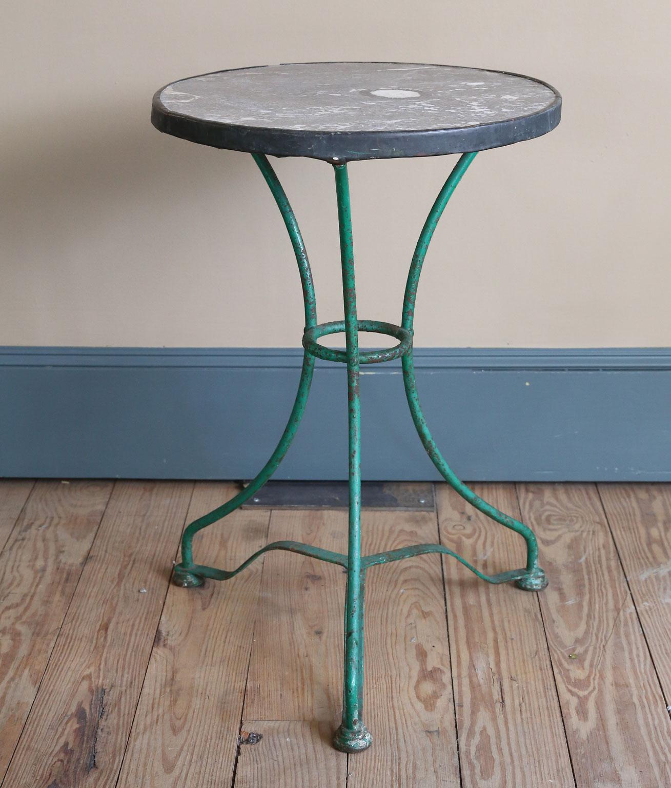 Early 20th Century Marble-Topped Bistro Table or Gueridon from France