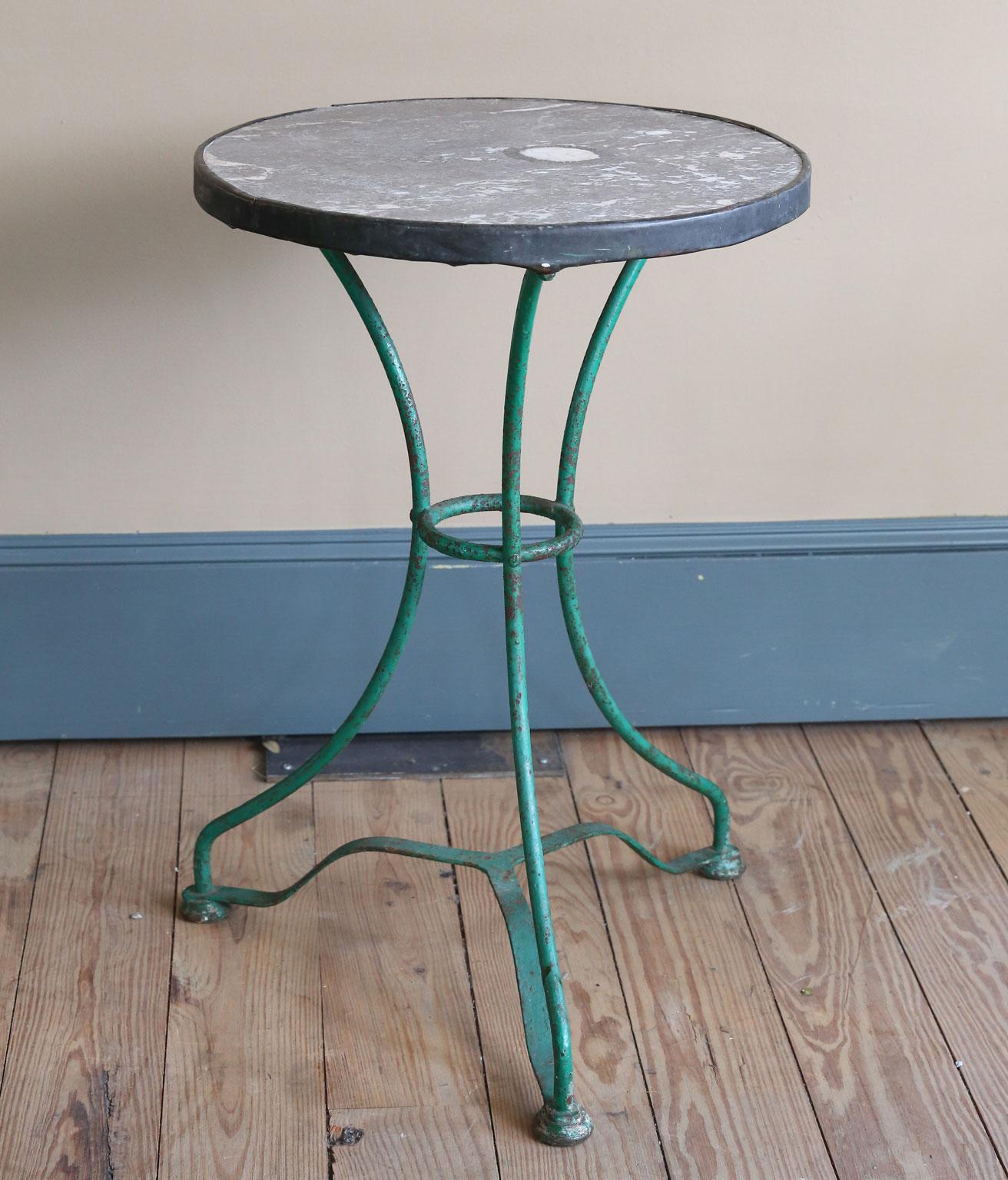 Marble-Topped Bistro Table or Gueridon from France 3