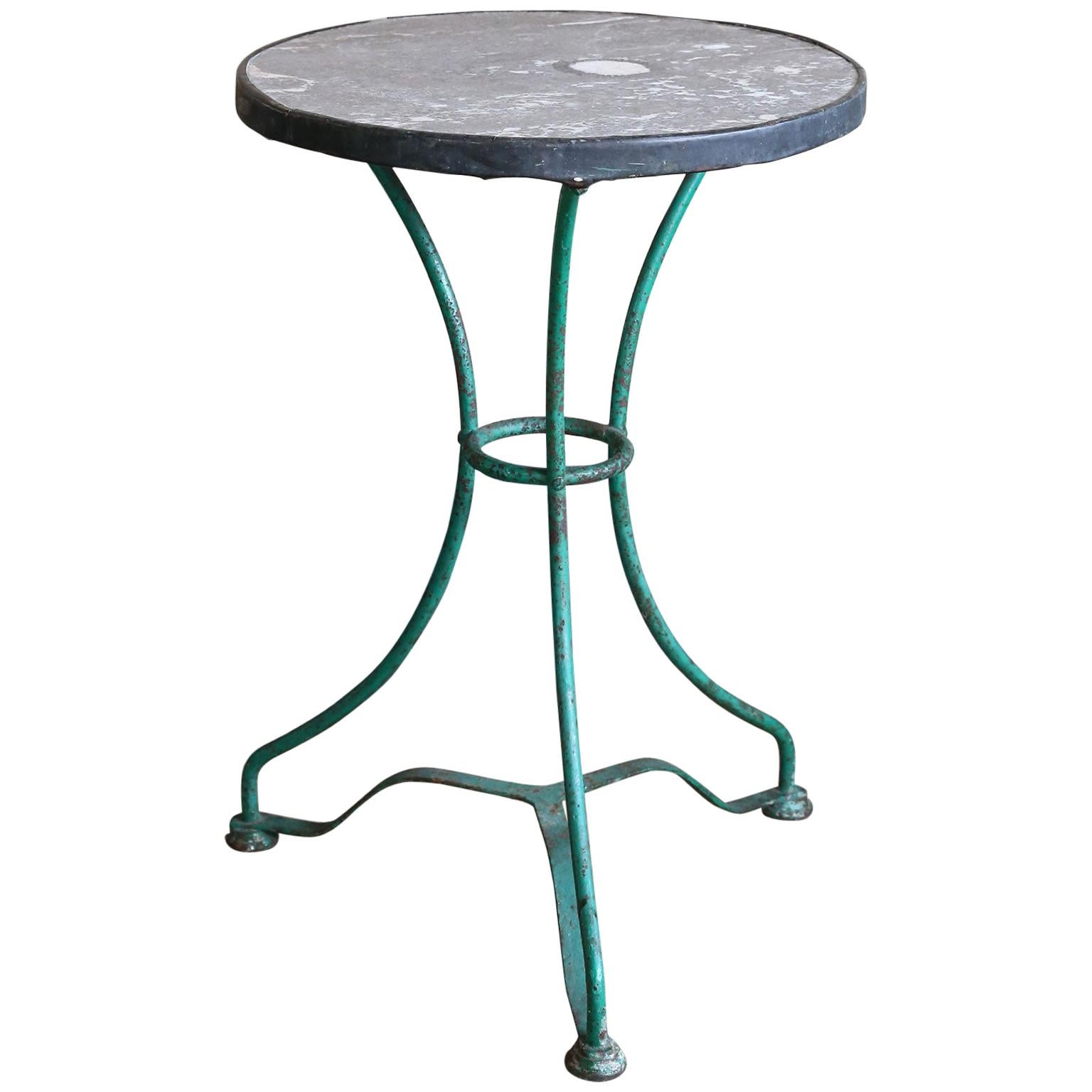 Marble-Topped Bistro Table or Gueridon from France