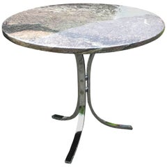 Marble Topped Chrome Side Table