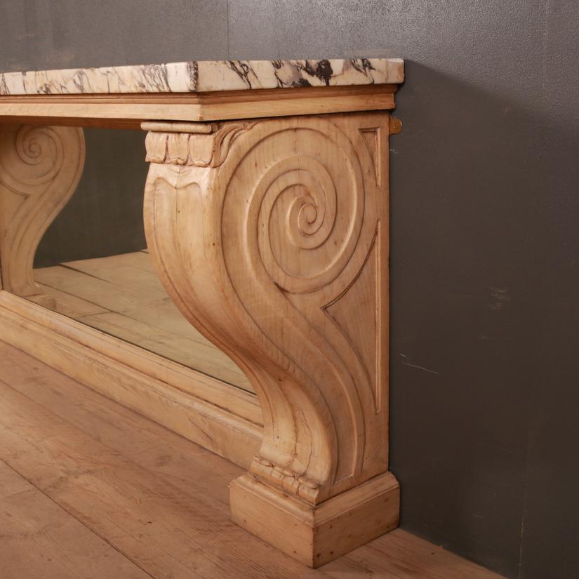 Stunning 19th century marble topped console table made from 18th century component. Measures: 1.5
