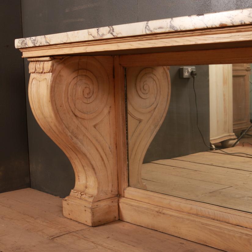 Bleached Marble Topped Console Table