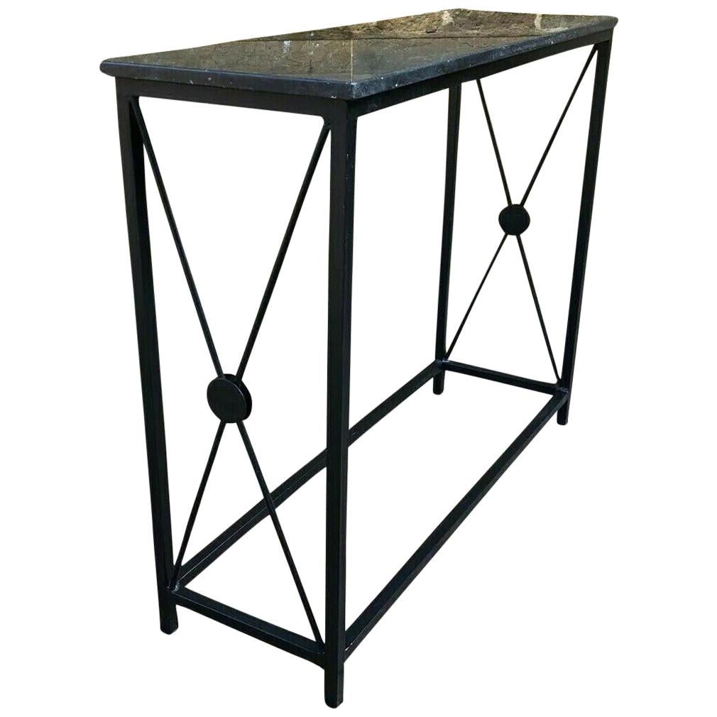 Marble-Topped Console Table Wrought Iron Hall