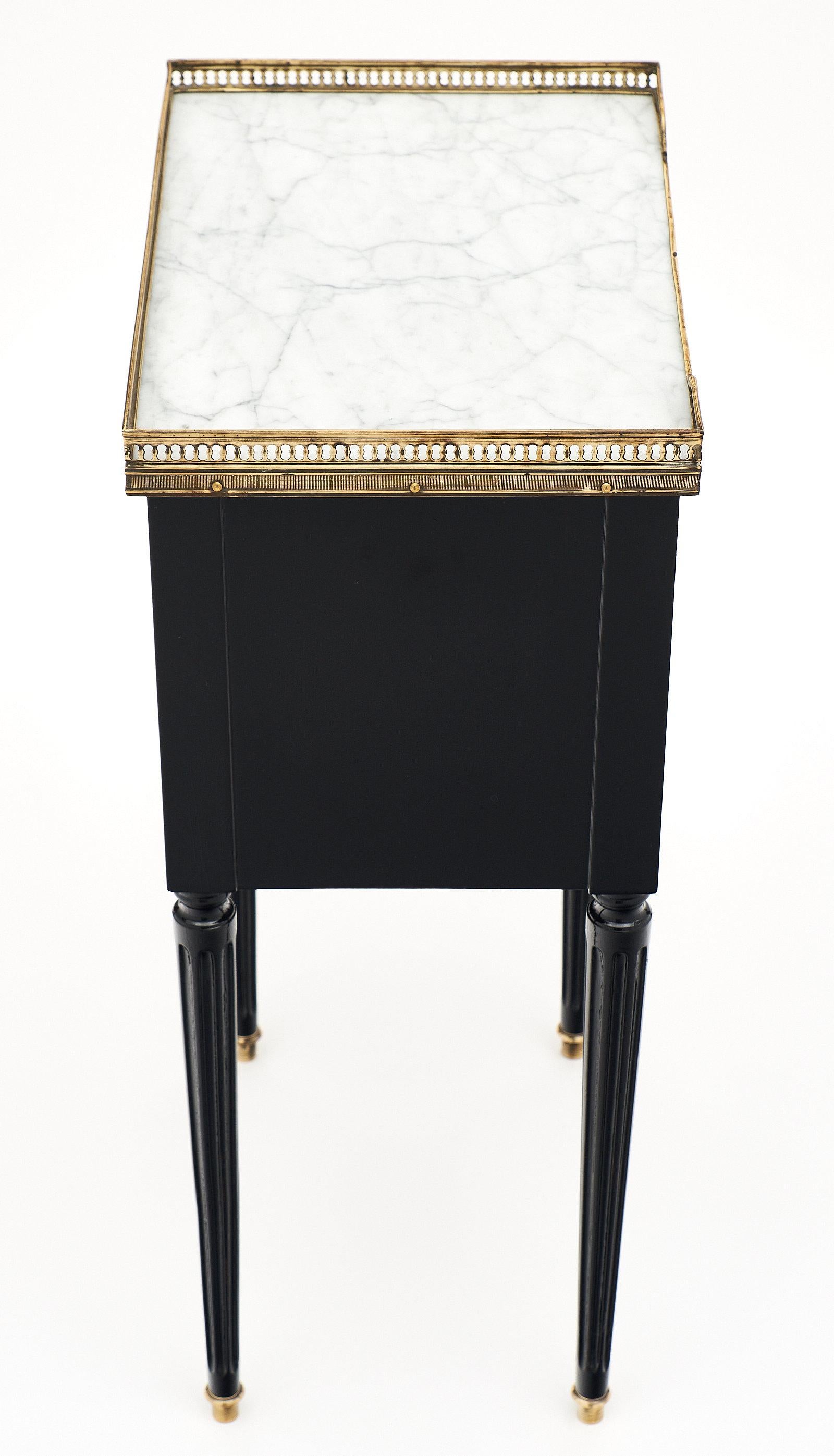 Marble-Topped Louis XVI Style Side Tables 2
