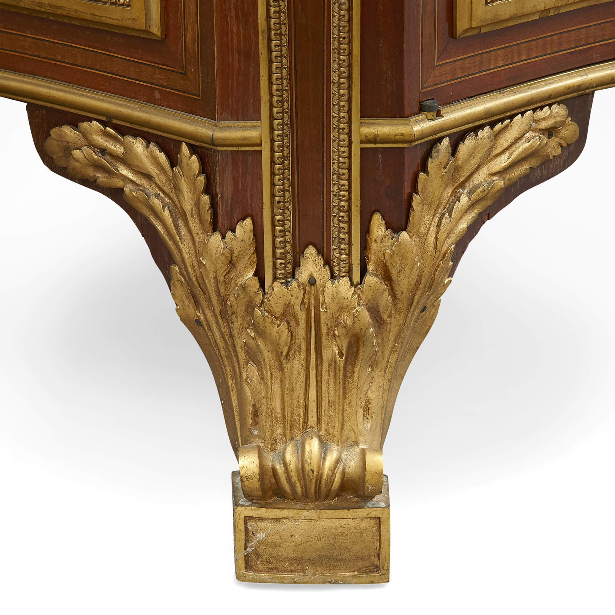 Marble Topped Marquetry Commode After Riesener For Sale 1