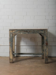 Marble-Topped Painted Console Side Table