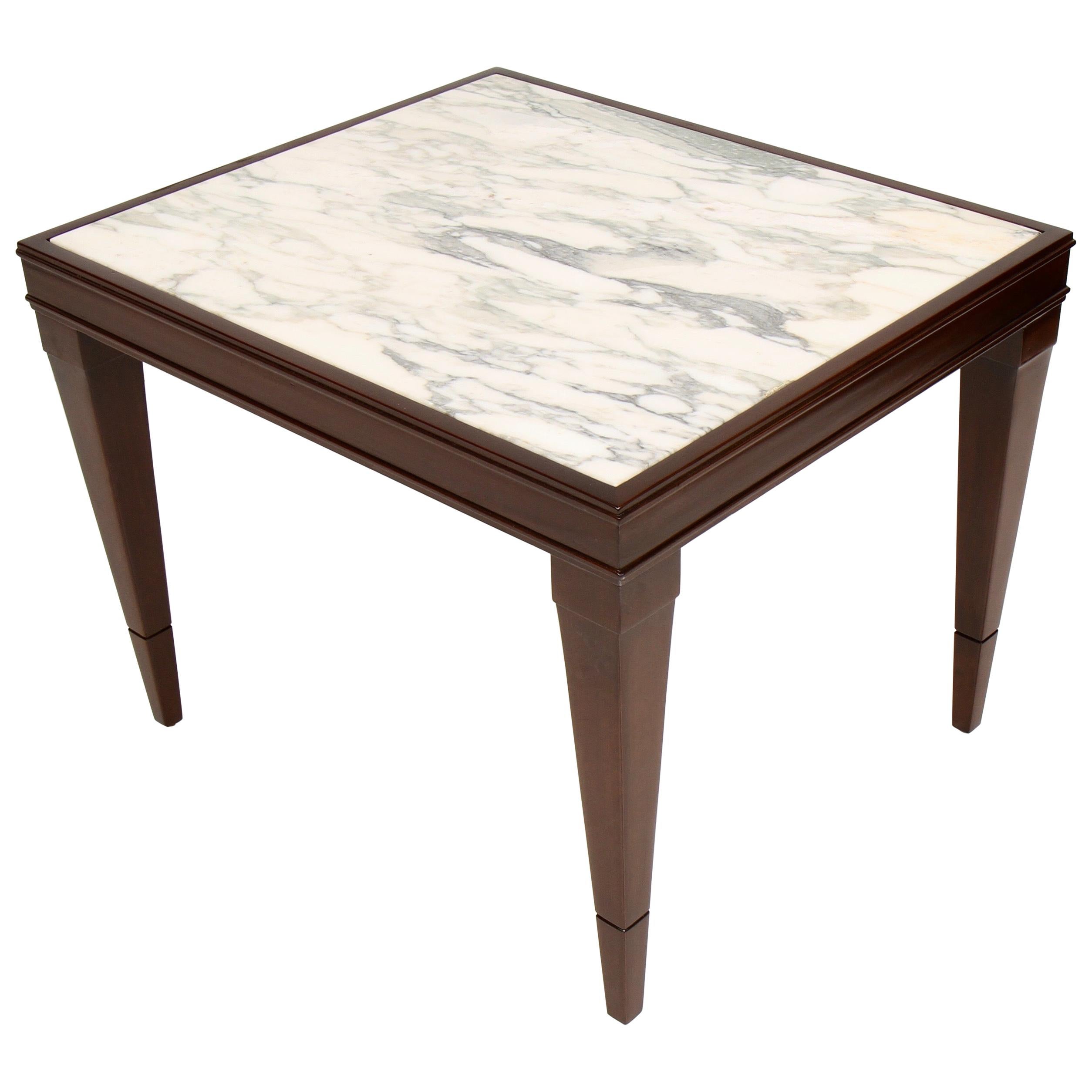 Marble Topped Side Table by Burkey For Sale