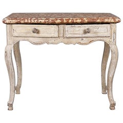 Antique Marble-Topped Side Table