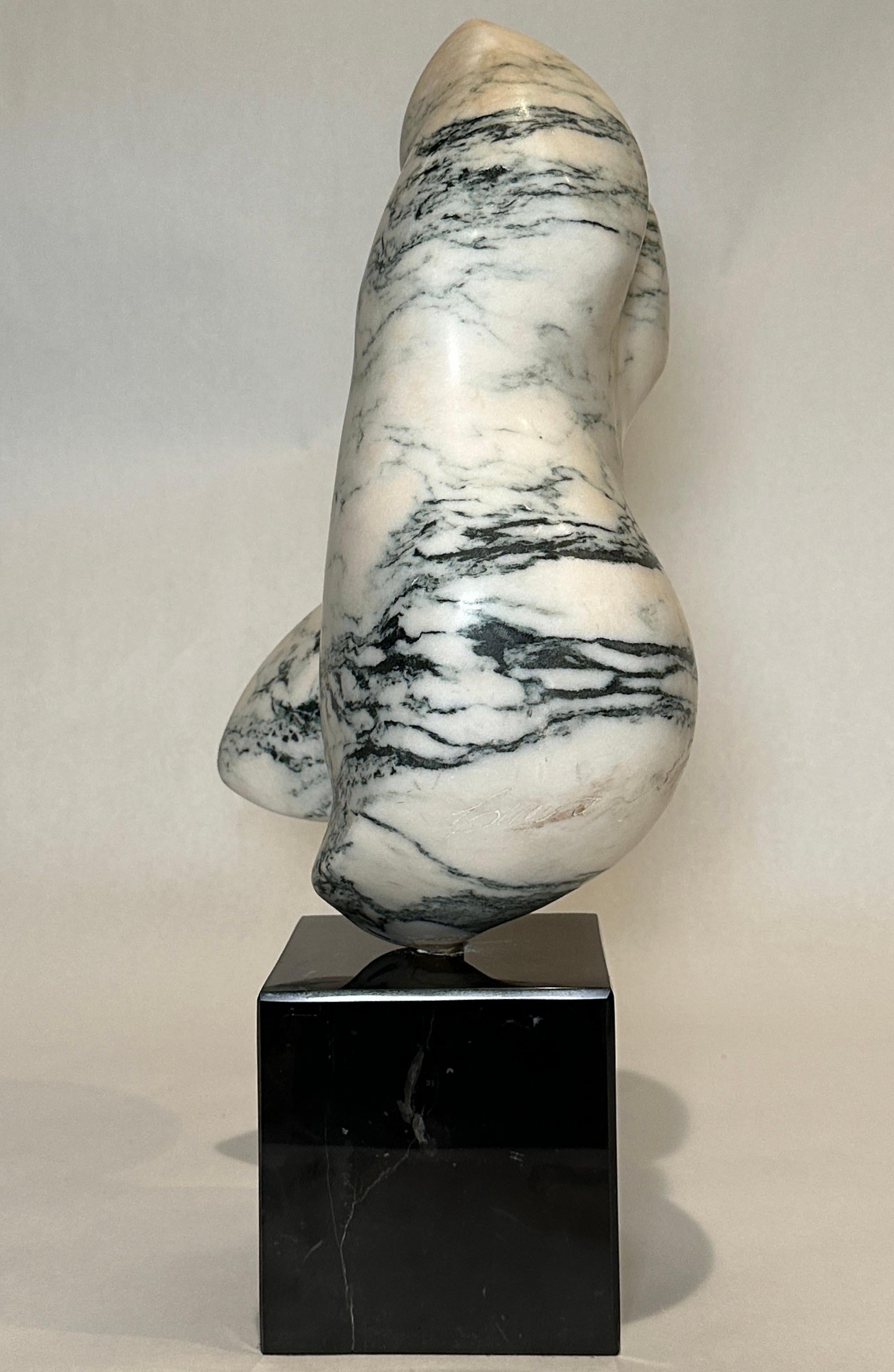Hand-Carved Modern Carved Marble Torso by Luis R. Cuevas For Sale