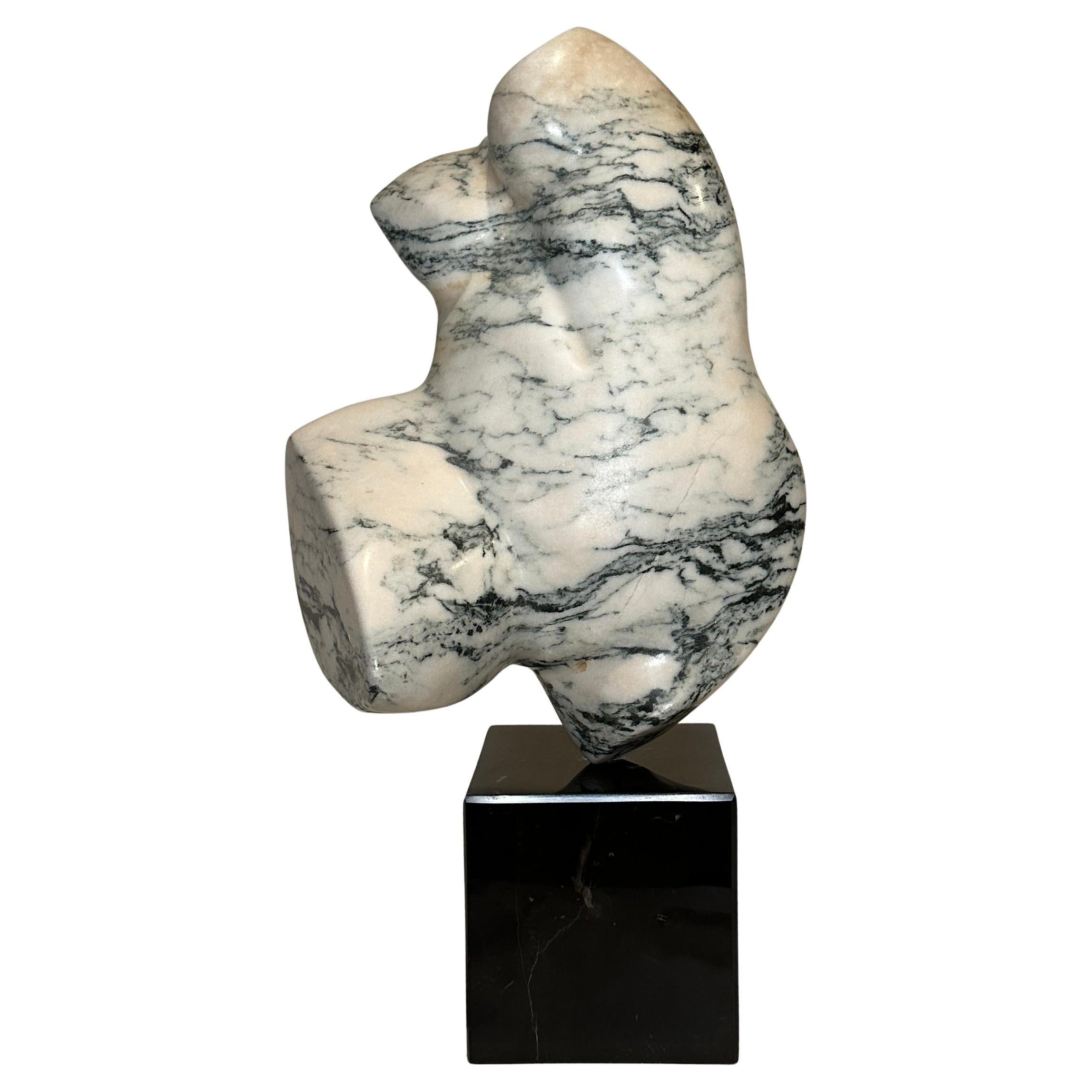 Modern Carved Marble Torso by Luis R. Cuevas For Sale at 1stDibs