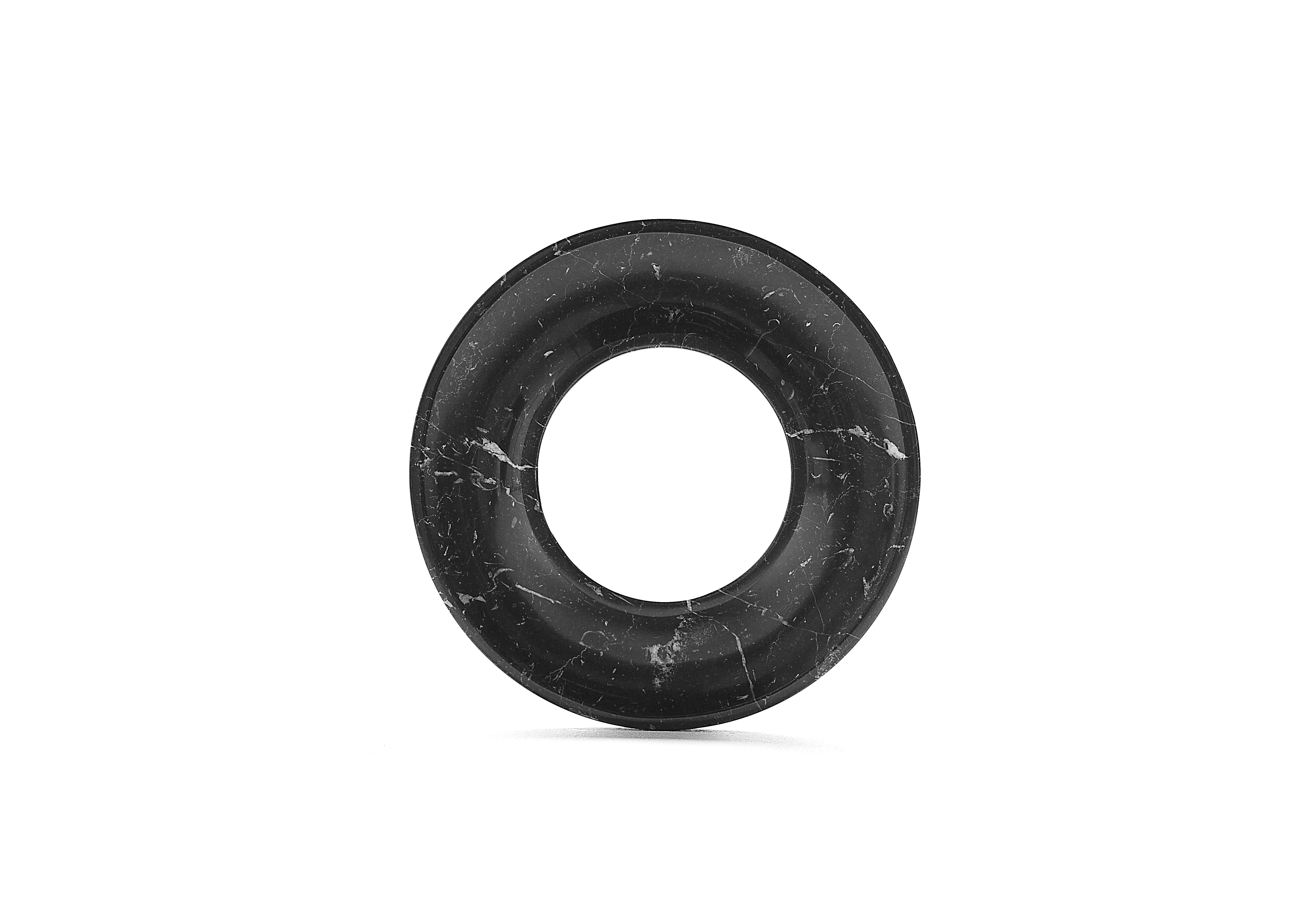 Polished Marble tray, Marquina black Minimalist Tray, Marblelous Ring Tray by Aparentment For Sale