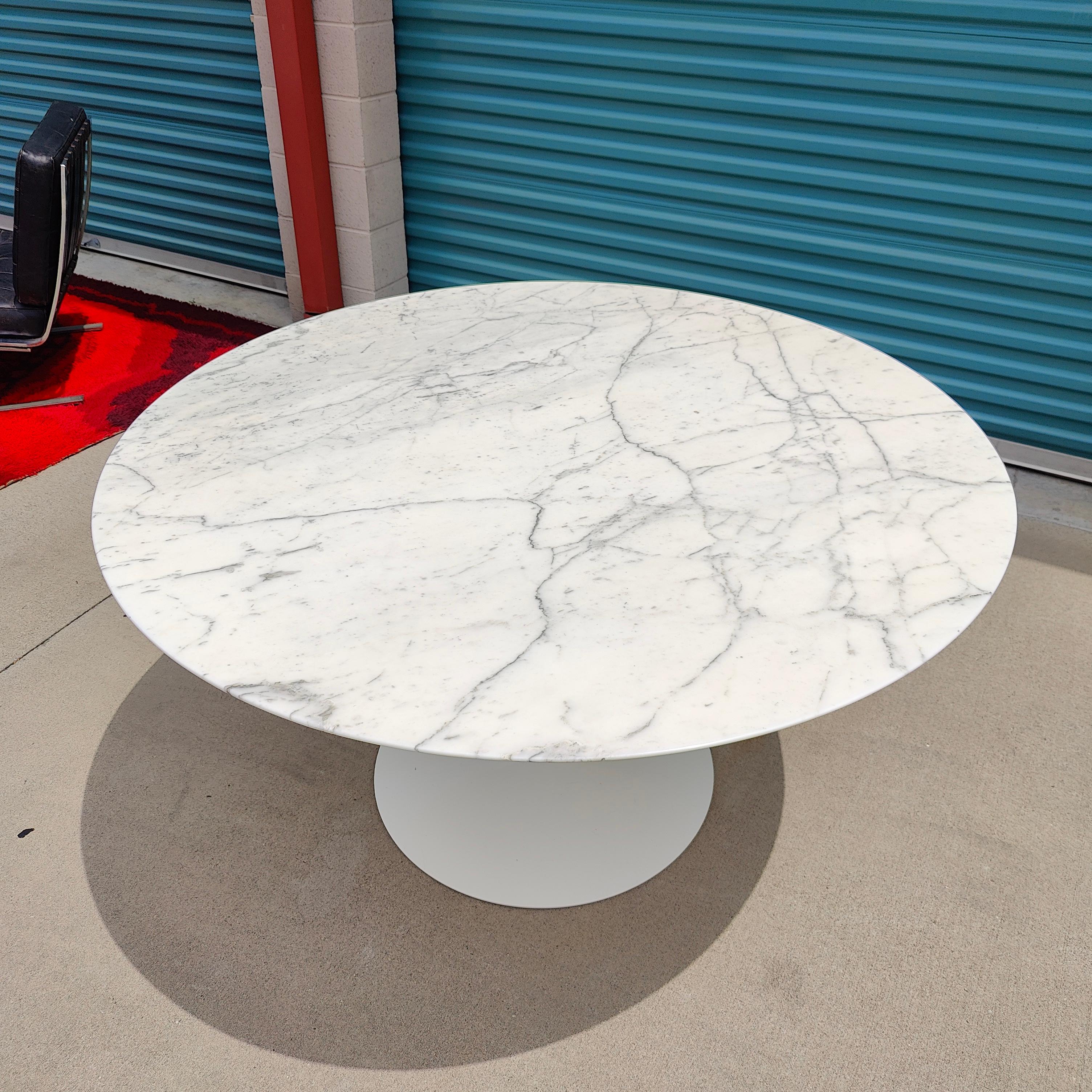 Carrara Marble Marble Tulip Table by Eero Saarinen for Knoll, 50th Anniversary Edition