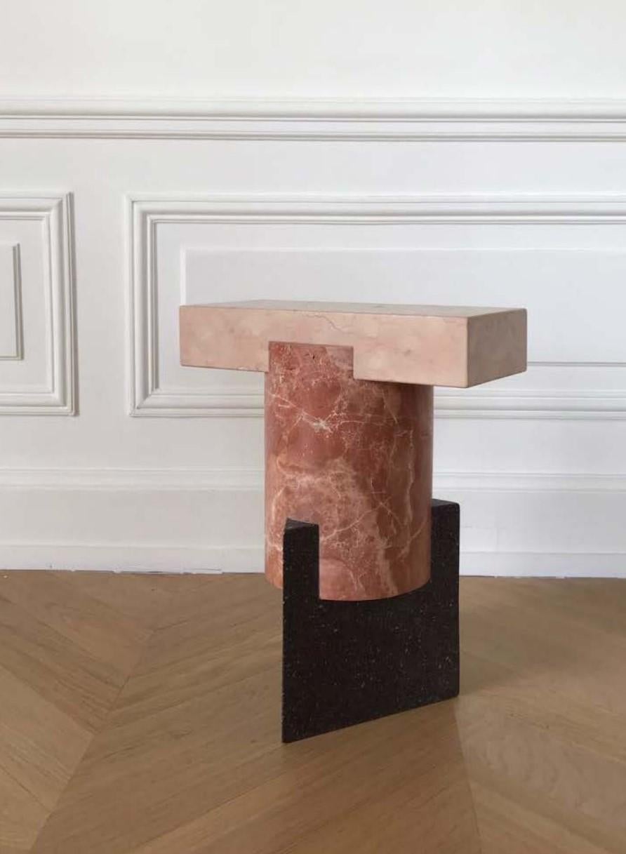 English Marble Tuskan Chroma Stool by Oeuffice For Sale