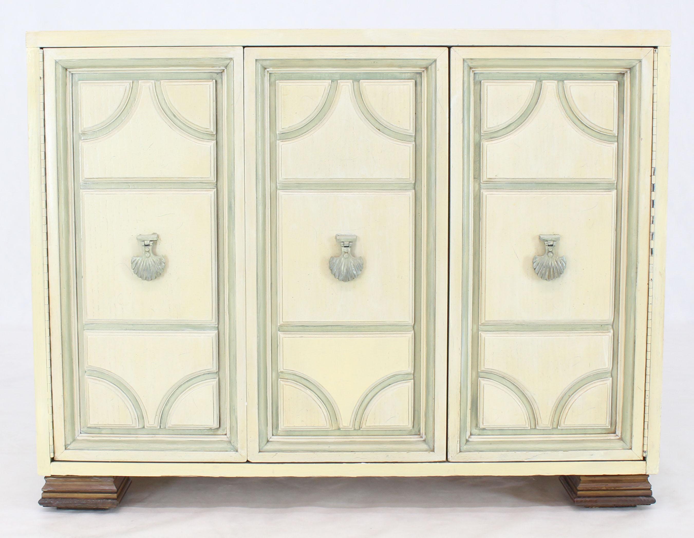 Painted Marble Two Tone Finish Folding Doors Bachelor Chest Cabinet Dorothy Draper Style For Sale