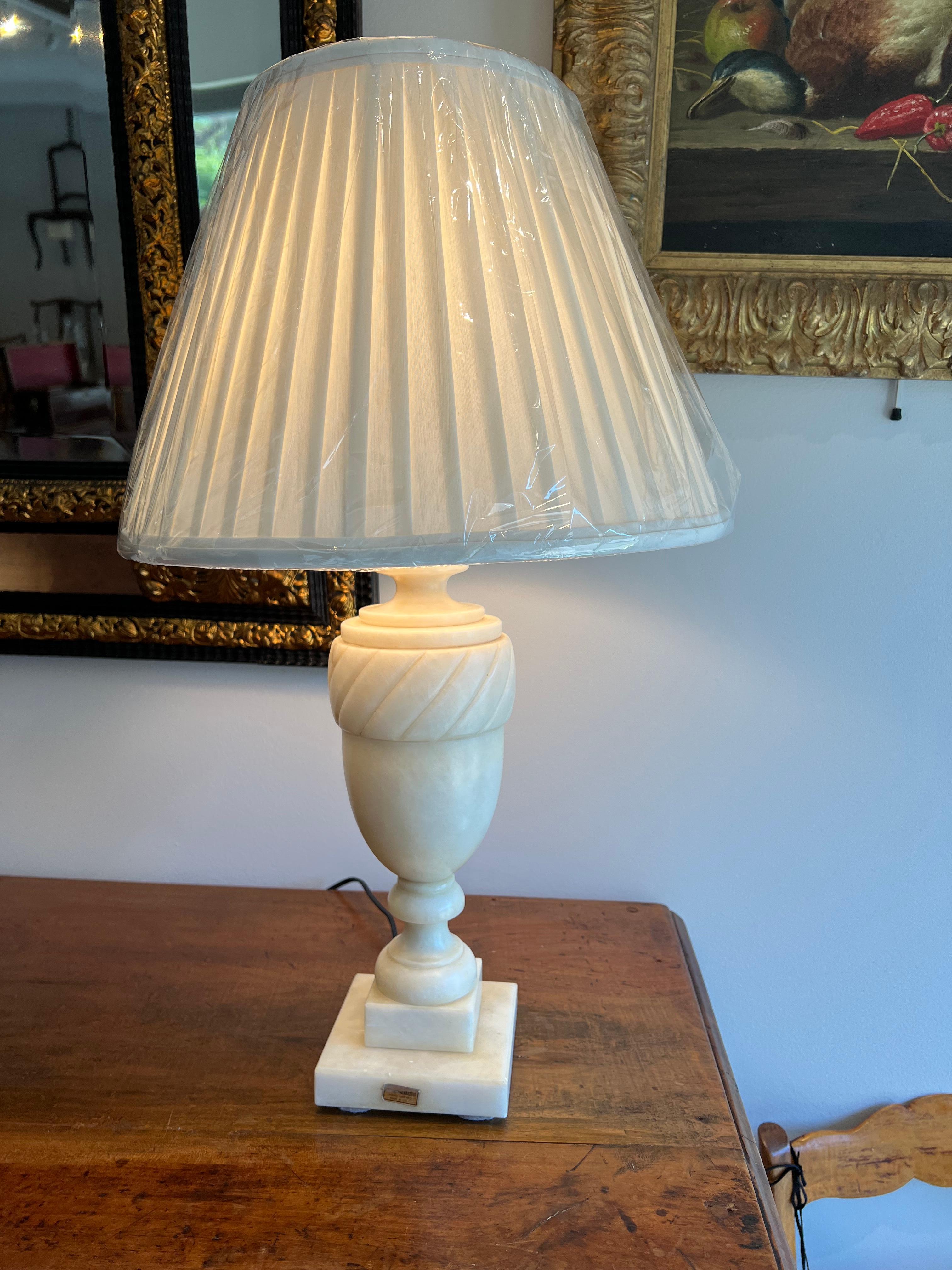 Italian Marble Urn Form Lamp For Sale