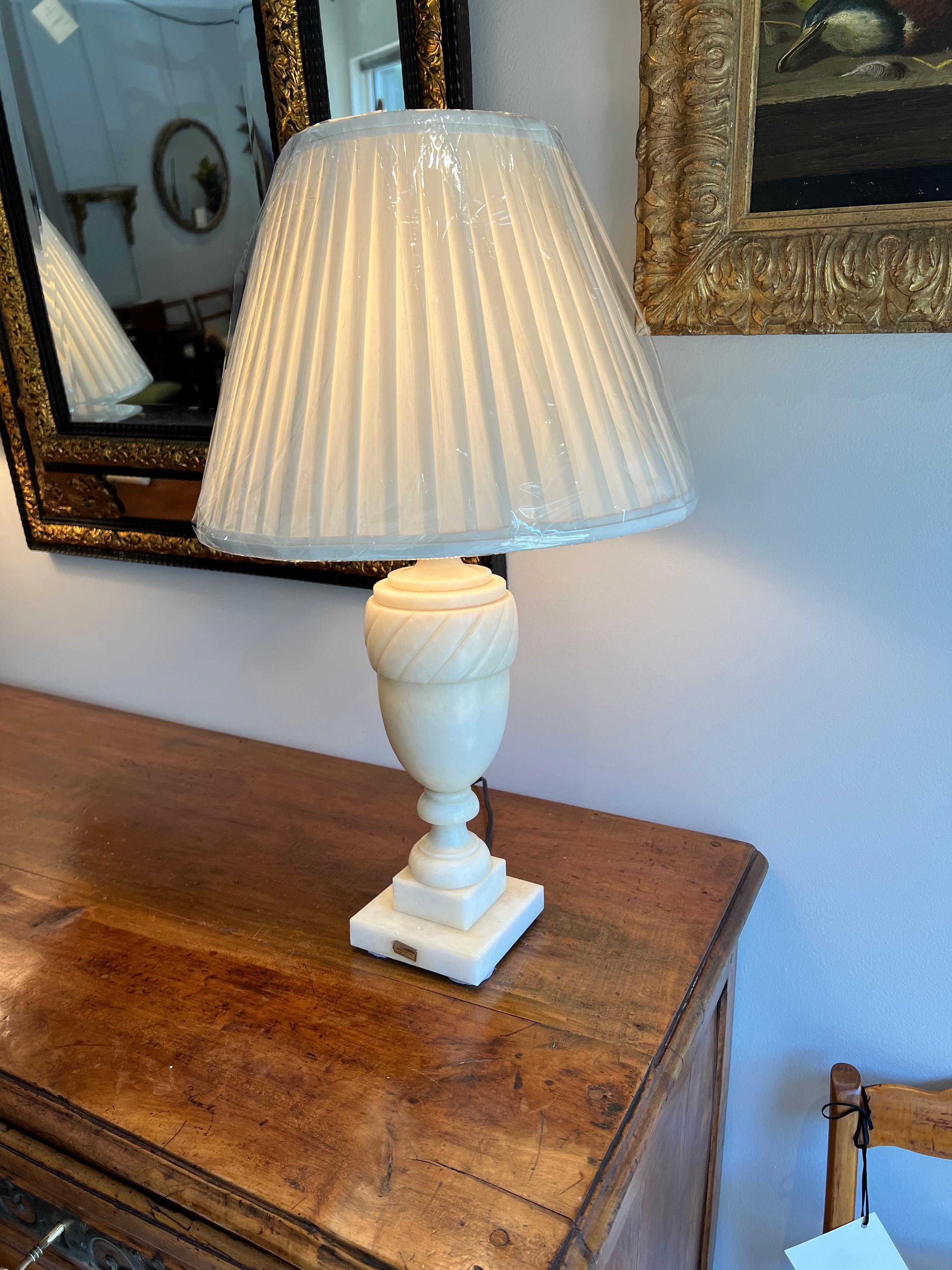 Polished Marble Urn Form Lamp For Sale