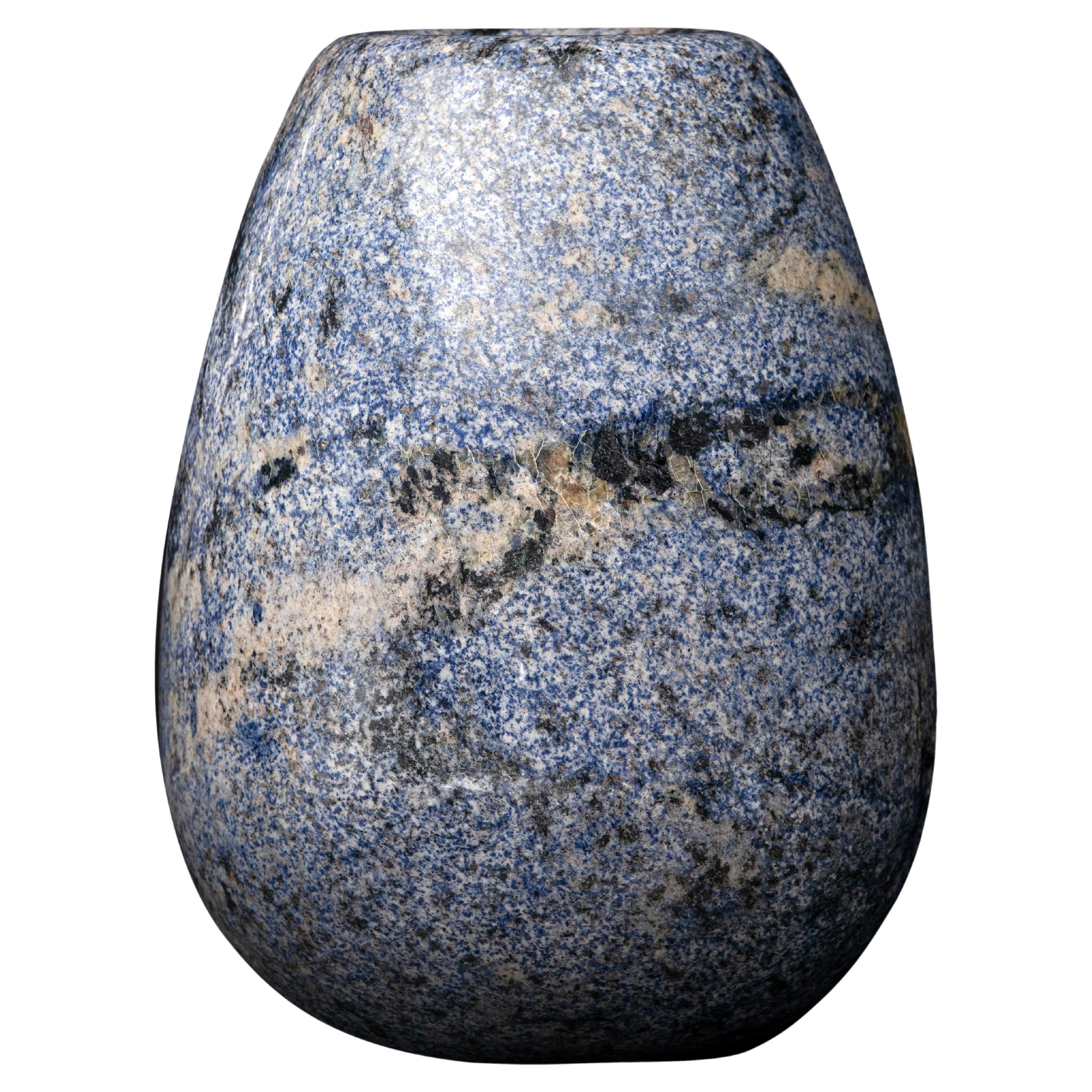 Marble Vase Azul Bahia h25 design Franco Albini - edit by Officina della Scala For Sale