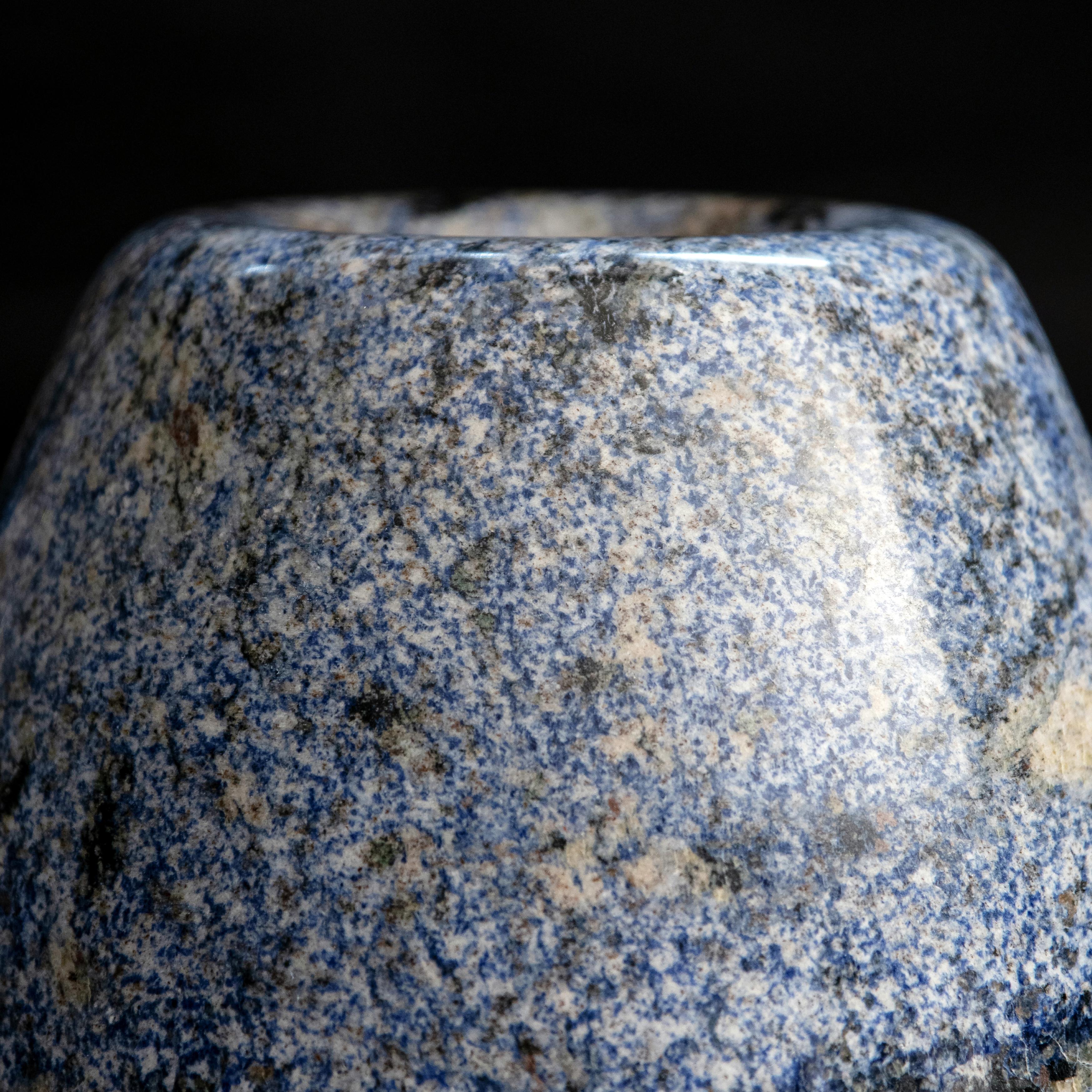 Italian Marble Vase Azul Bahia h50 design Franco Albini - edit by Officina della Scala For Sale