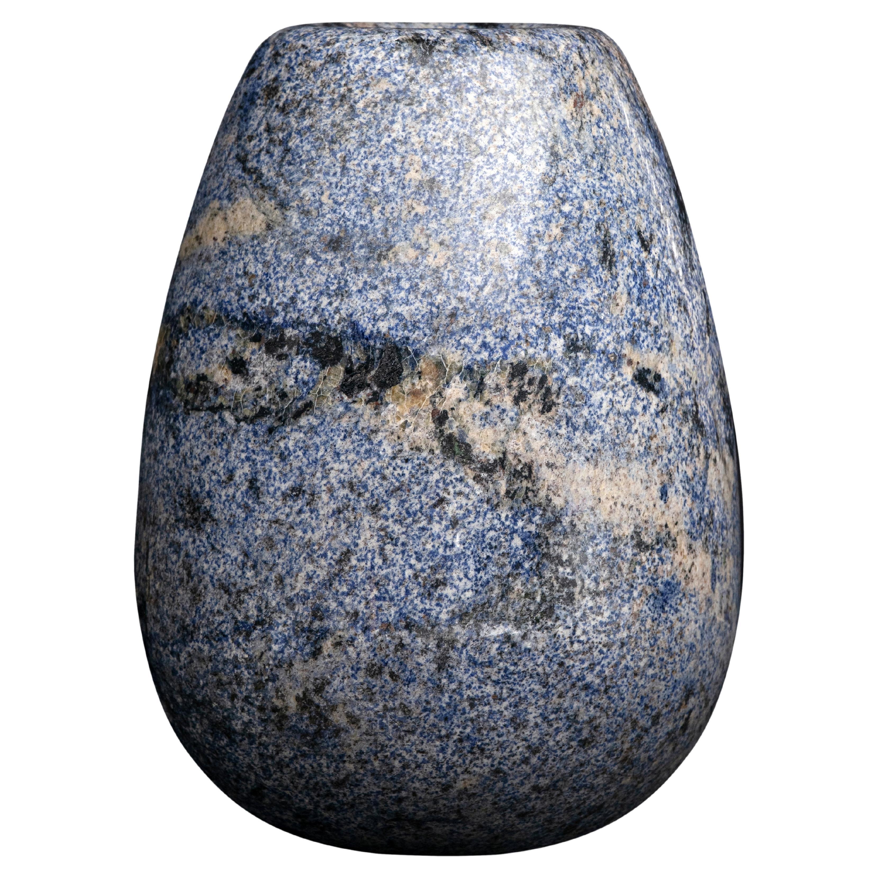 Marble Vase Azul Bahia h50 design Franco Albini - edit by Officina della Scala For Sale