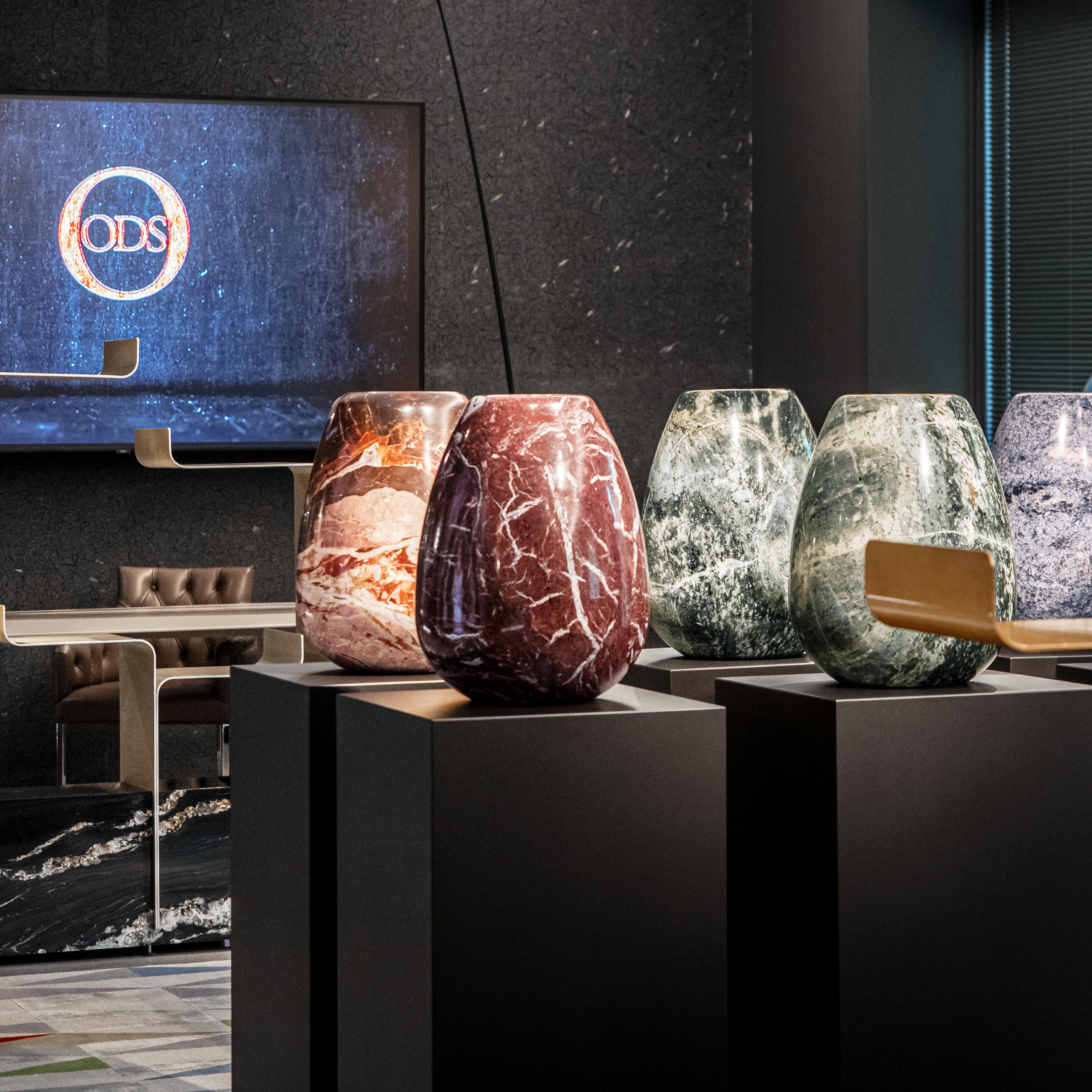 Marble Vase RossoLevanto h50 design Franco Albini - edit by Officina della Scala In Excellent Condition For Sale In Milano, IT