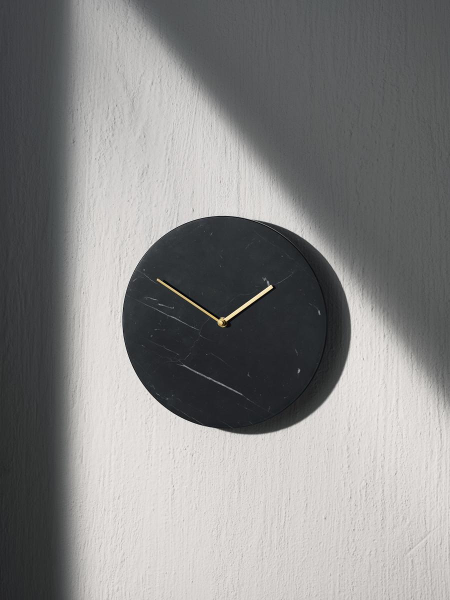 Scandinavian Modern Marble Wall Clock, Black, Designed by Norm Architects For Sale