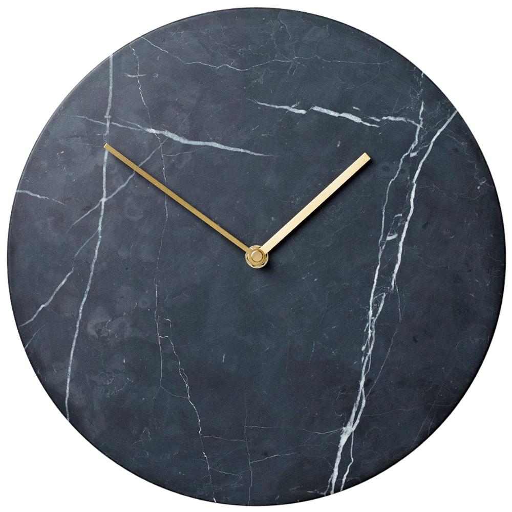 Marble Wall Clock, Black, Designed by Norm Architects For Sale
