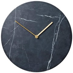 Marble Wall Clock, Black, Designed by Norm Architects