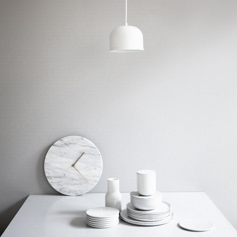Scandinavian Modern Marble Wall Clock, White, Designed by Norm Architects For Sale
