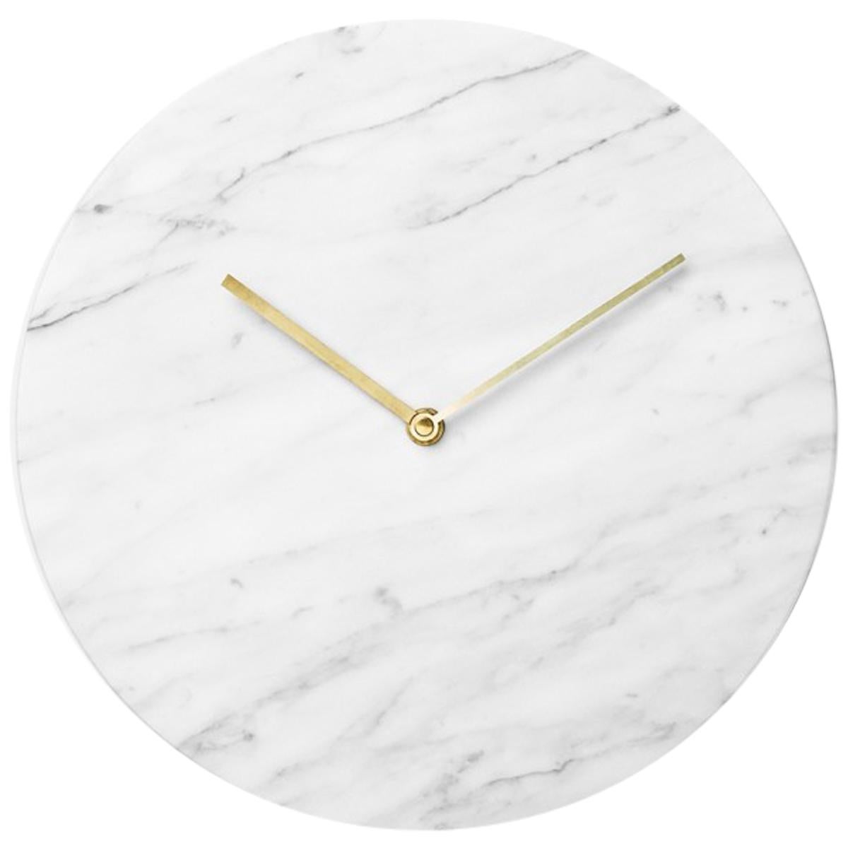 Marble Wall Clock, White, Designed by Norm Architects For Sale