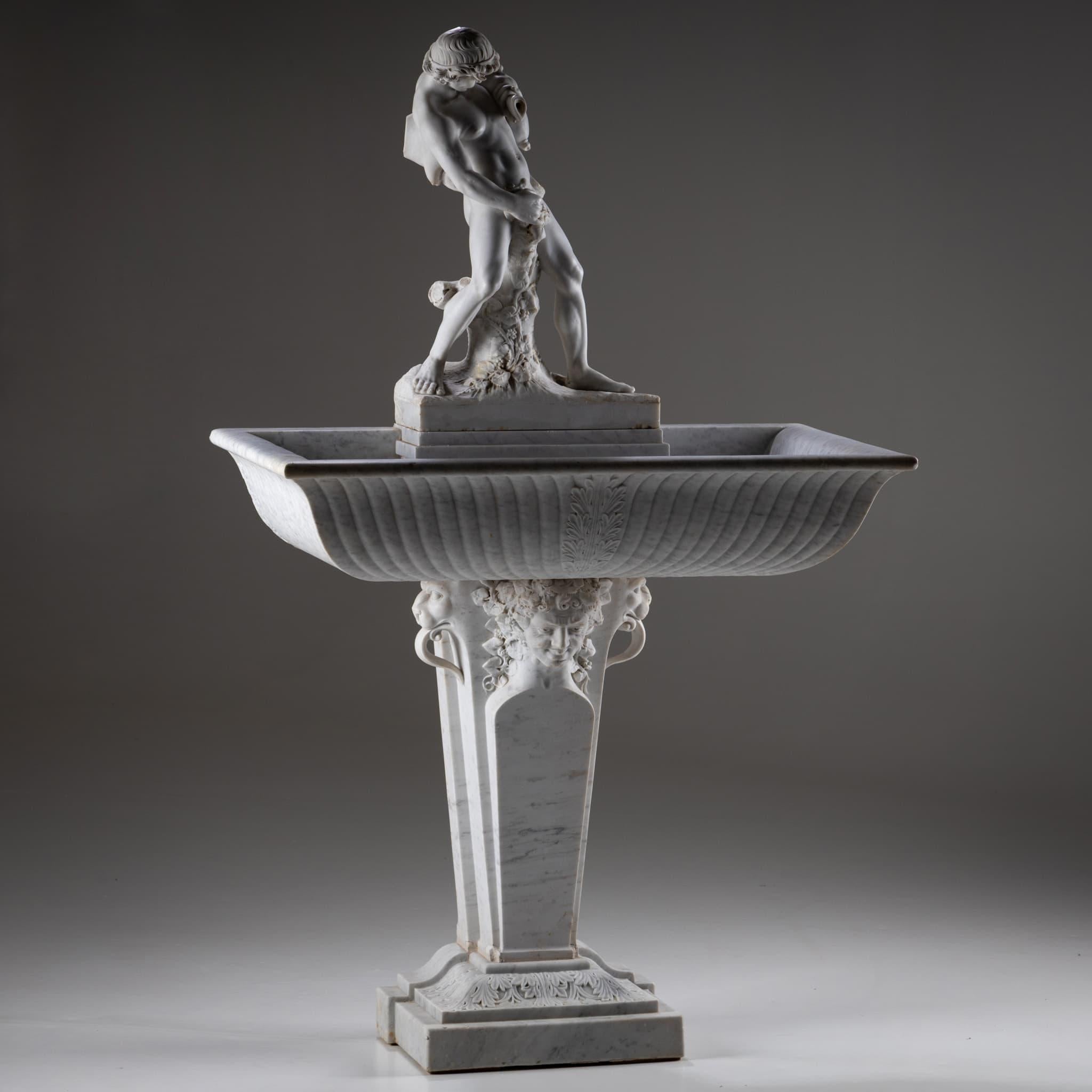 Marble Wall Fountain with Satyr, 19th Century For Sale 5