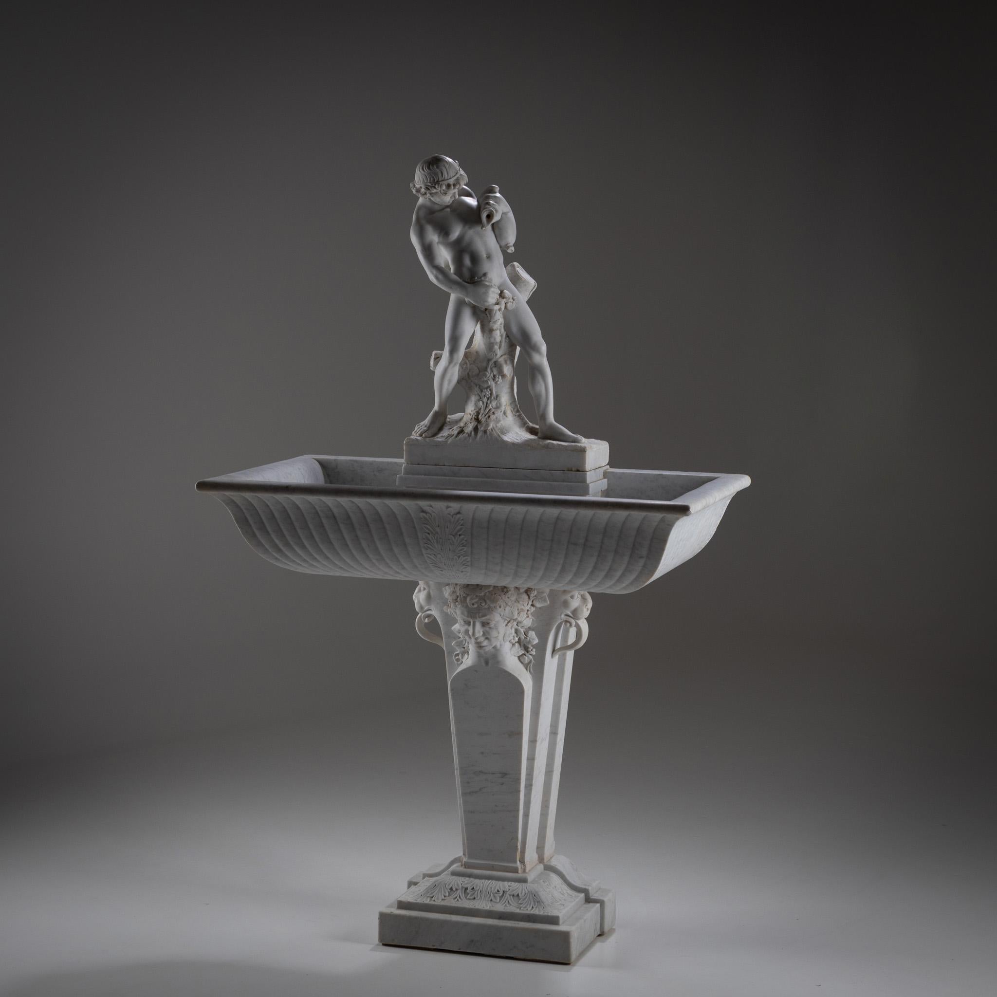Marble Wall Fountain with Satyr, 19th Century For Sale 10