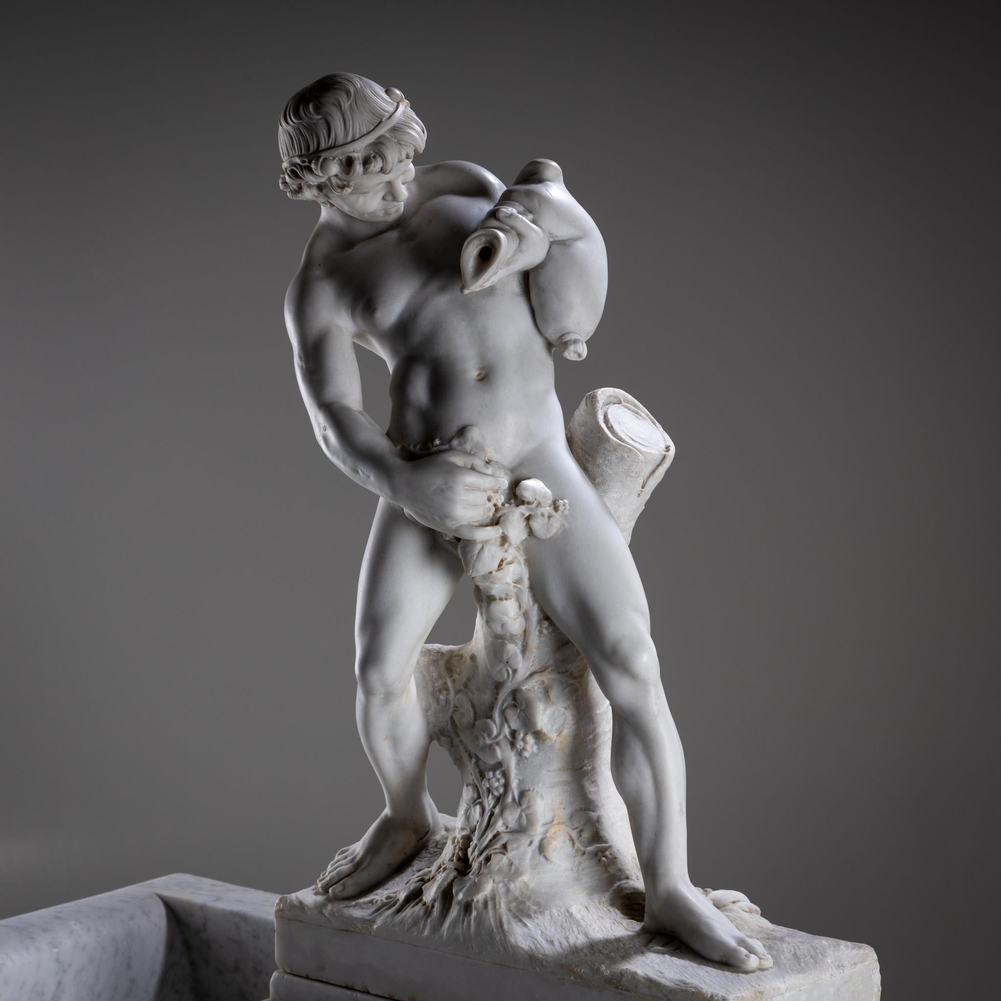 Marble Wall Fountain with Satyr, 19th Century For Sale 12