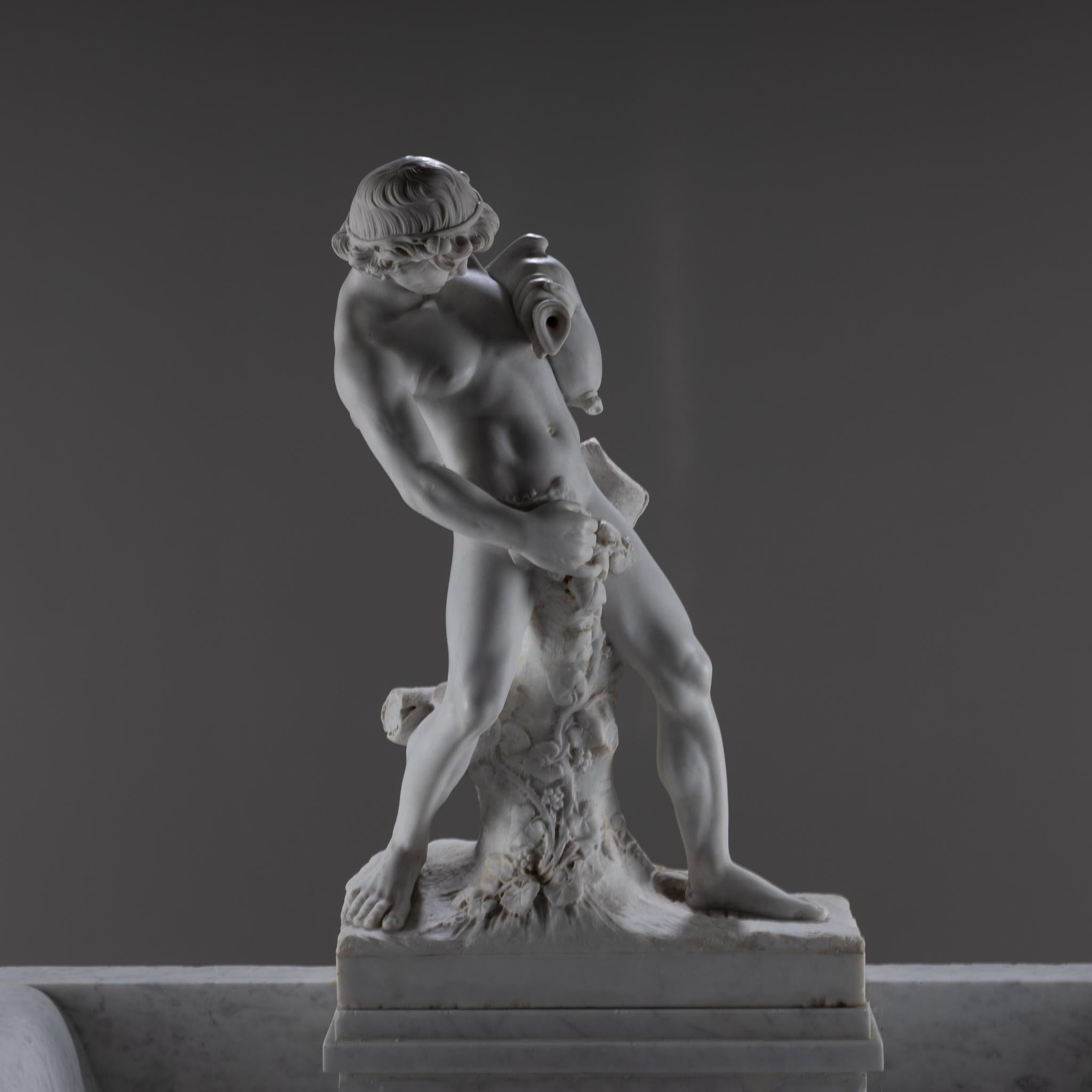 Marble Wall Fountain with Satyr, 19th Century For Sale 13