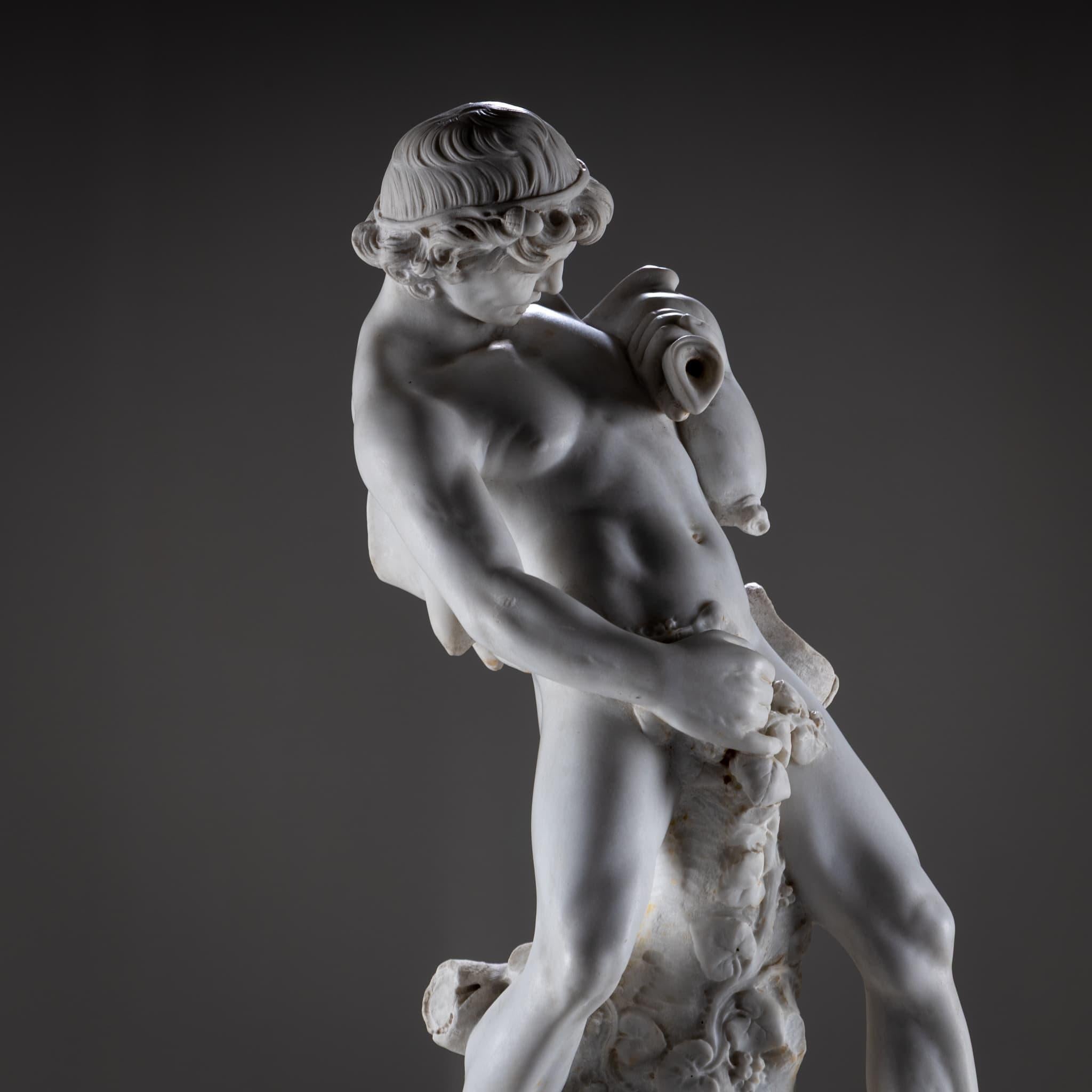 Marble Wall Fountain with Satyr, 19th Century In Good Condition For Sale In Greding, DE
