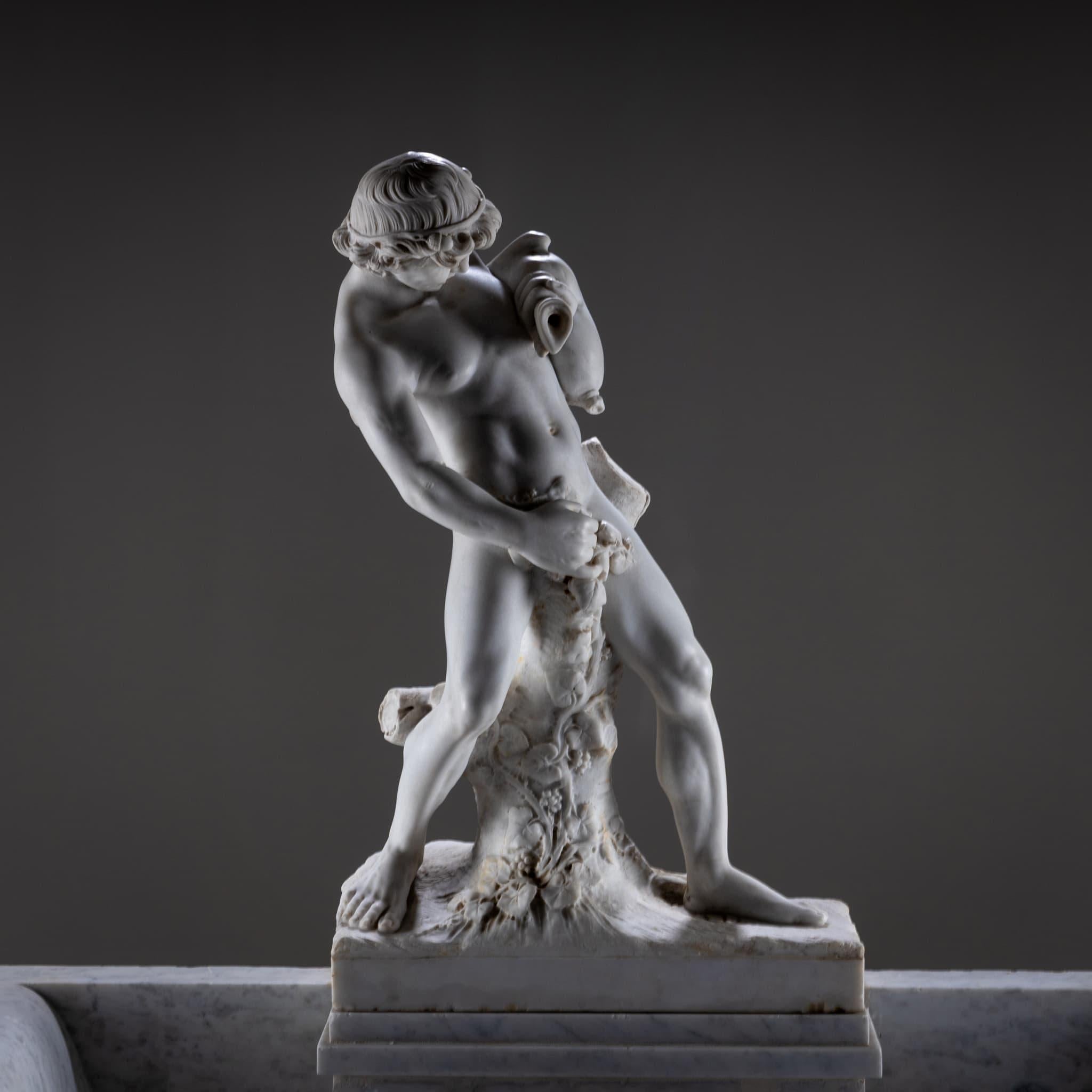 Marble Wall Fountain with Satyr, 19th Century For Sale 2