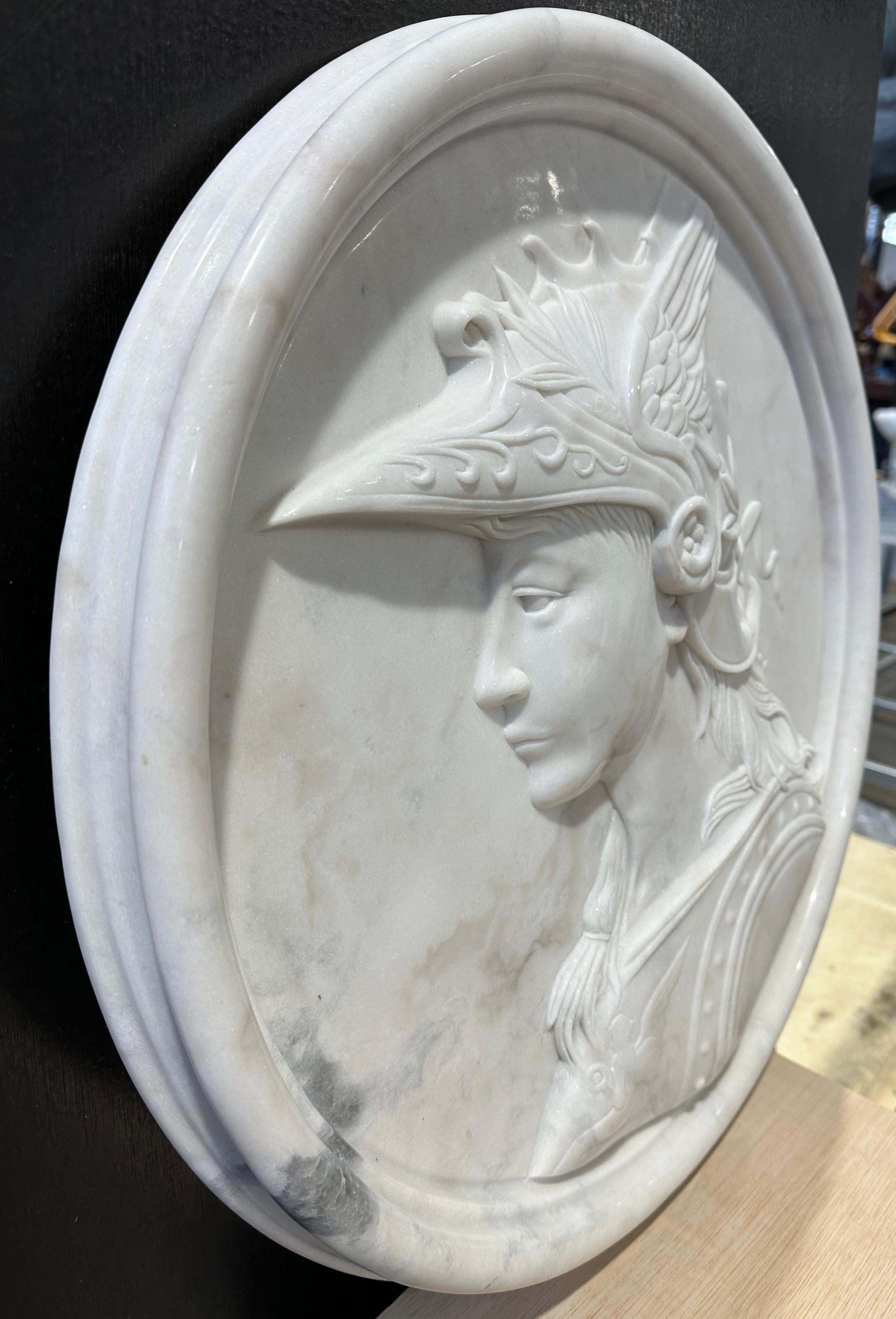 Neoclassical Marble Wall Plaque Of Hermes/Mercury  For Sale