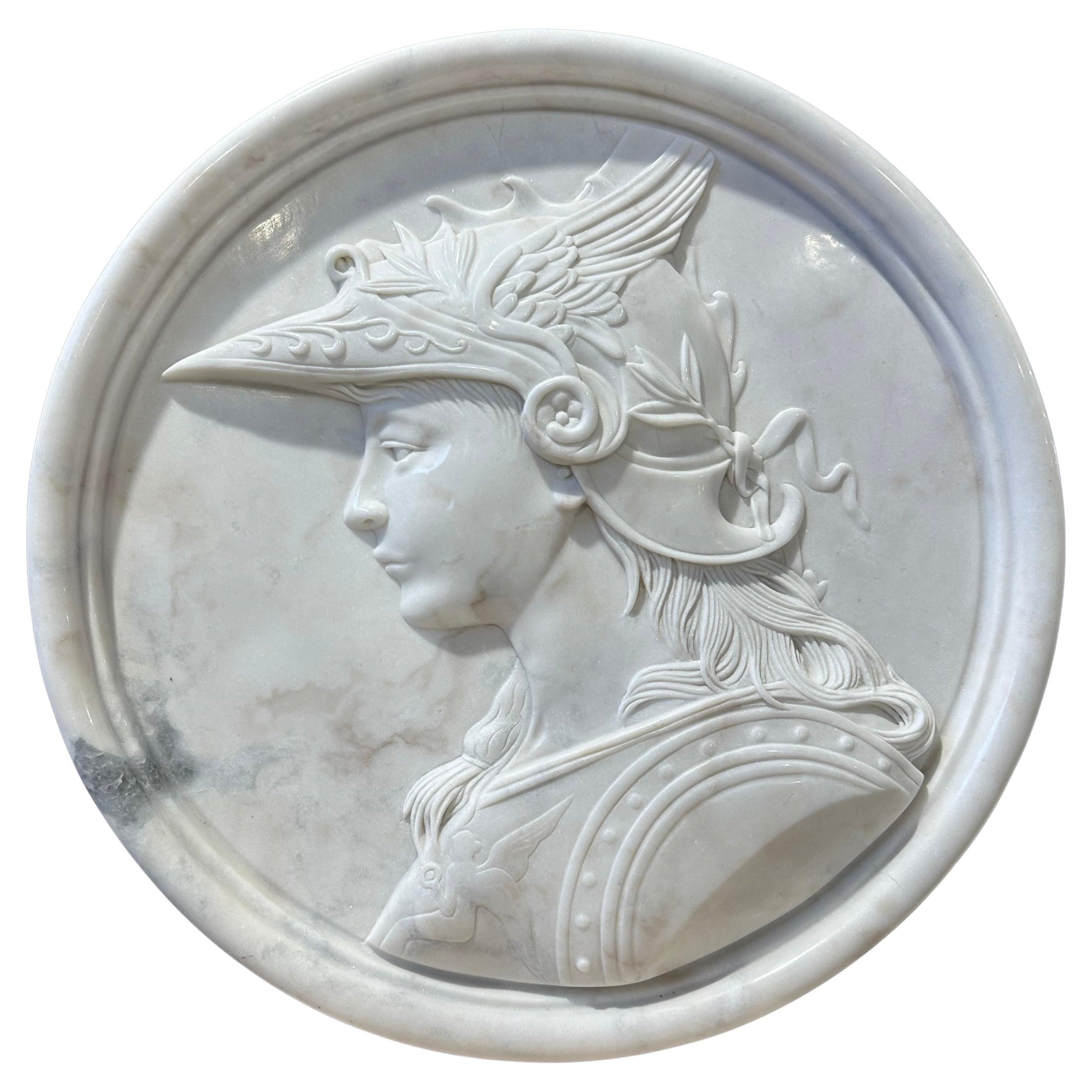 Marble Wall Plaque Of Hermes/Mercury  For Sale
