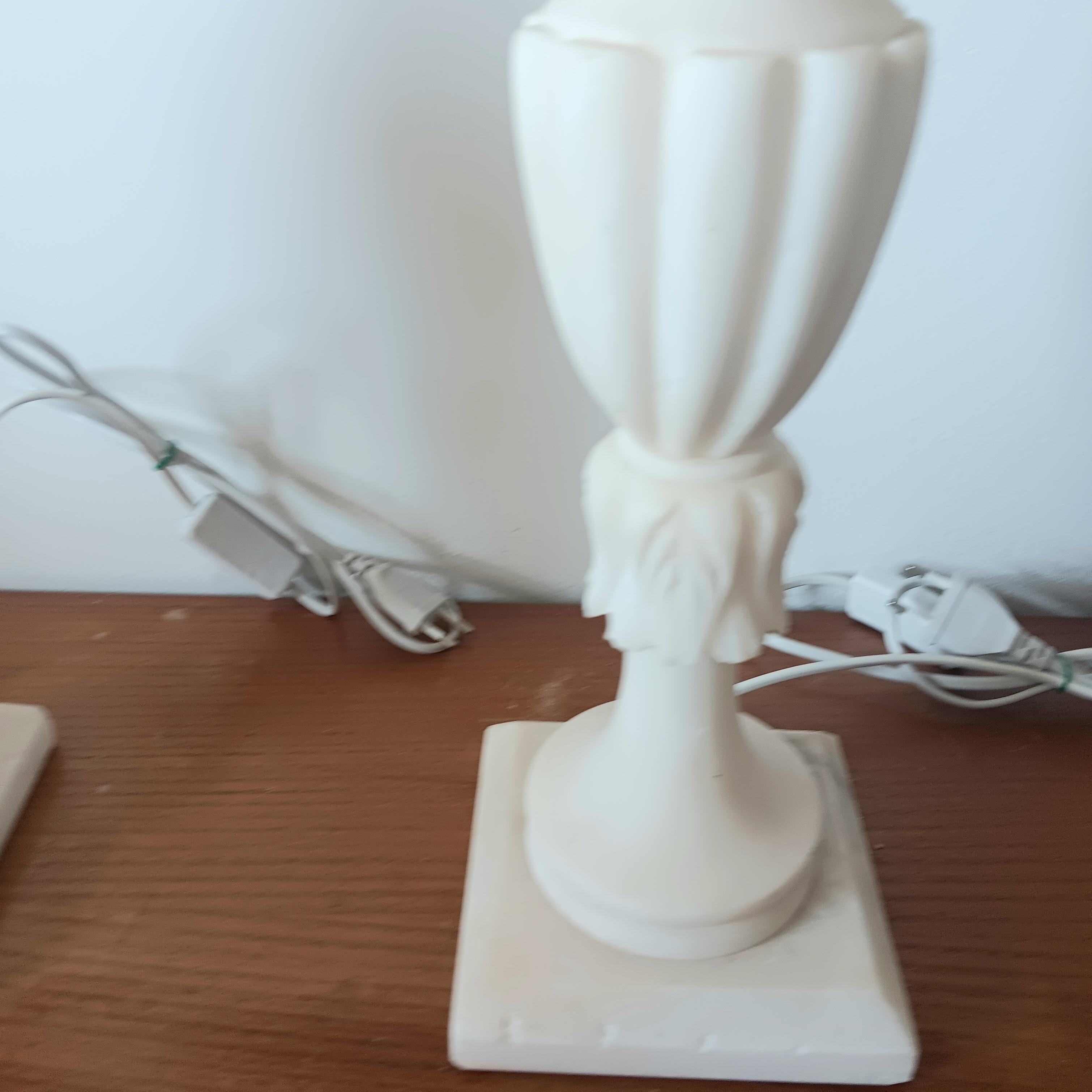 Table Lamps 77 cm Italian White Marble Alabaster White Large Whit Lladro Screens For Sale 5