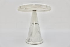 Marble White Organic Circular Vintage Side Table or Coffee Table  1970s Italy