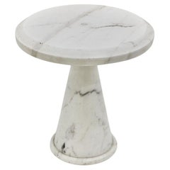 Marble White Organic Circular Retro Side Table or Coffee Table  1970s Italy