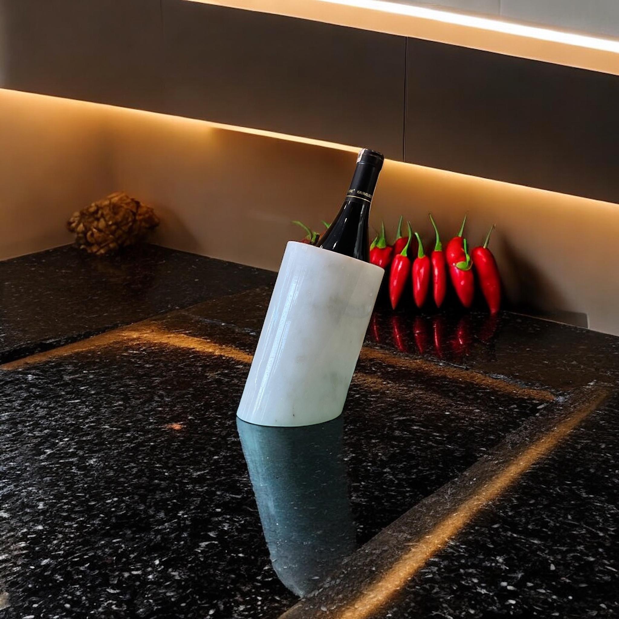 CUBO ENFRIADOR DE VINO DE MÁRMOL - Enfriador de Vino Blanco y Champán para Fiestas, Cenas Moderno en venta