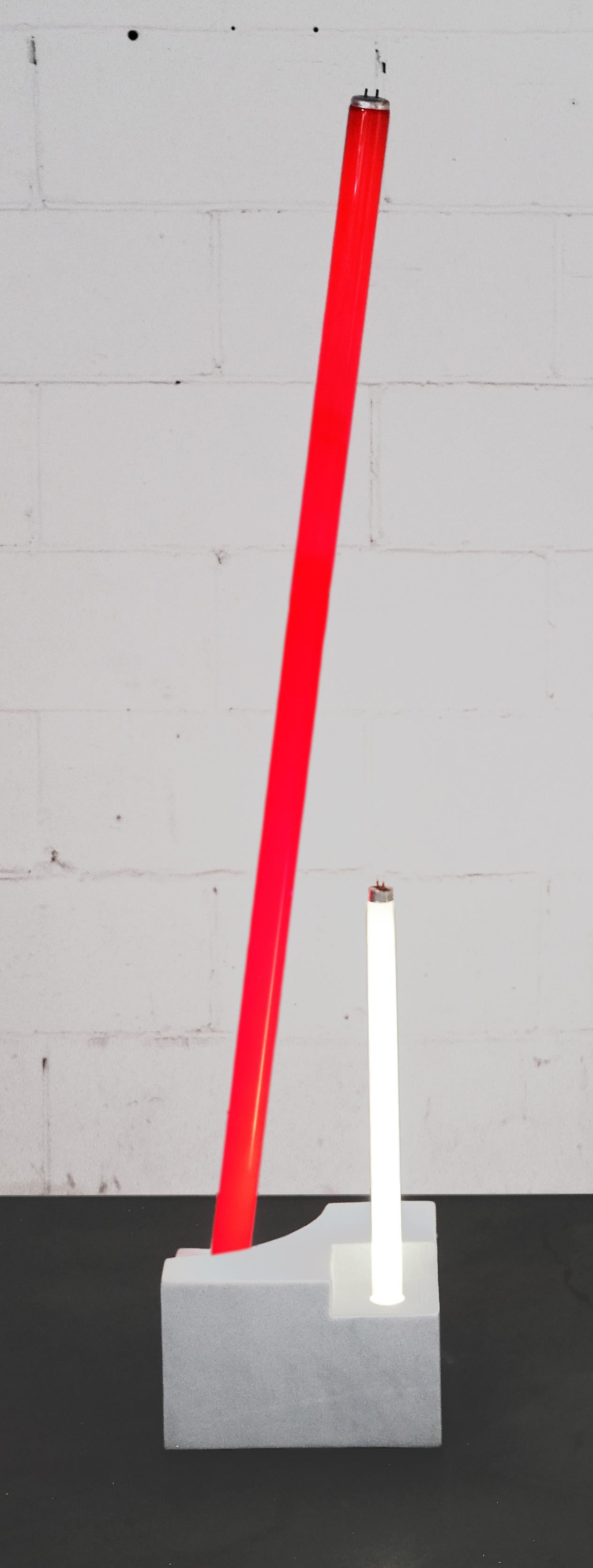 Contemporary Marble with Fluorescent Tube Lamps