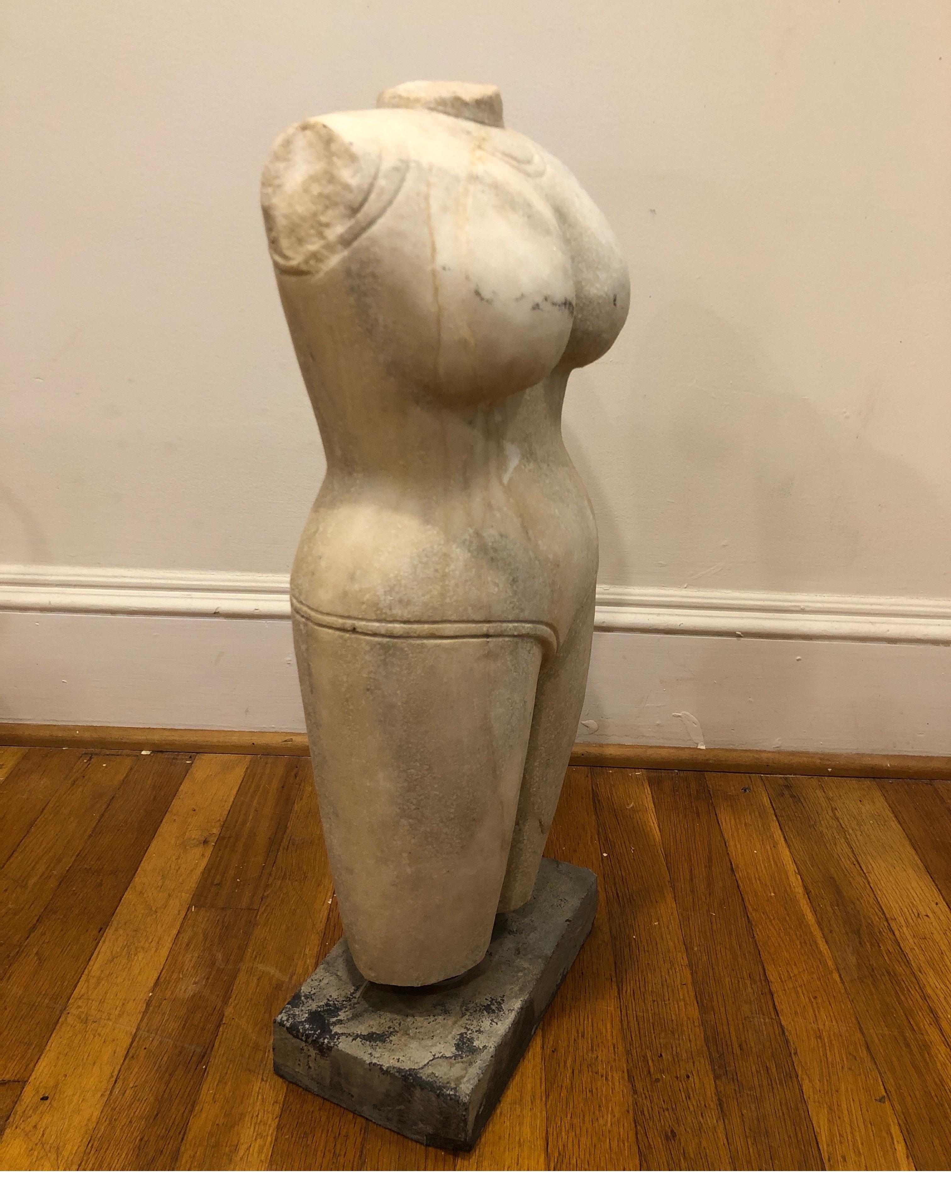Anglo-Indian Marble Woman/Female Torso Figure Statue