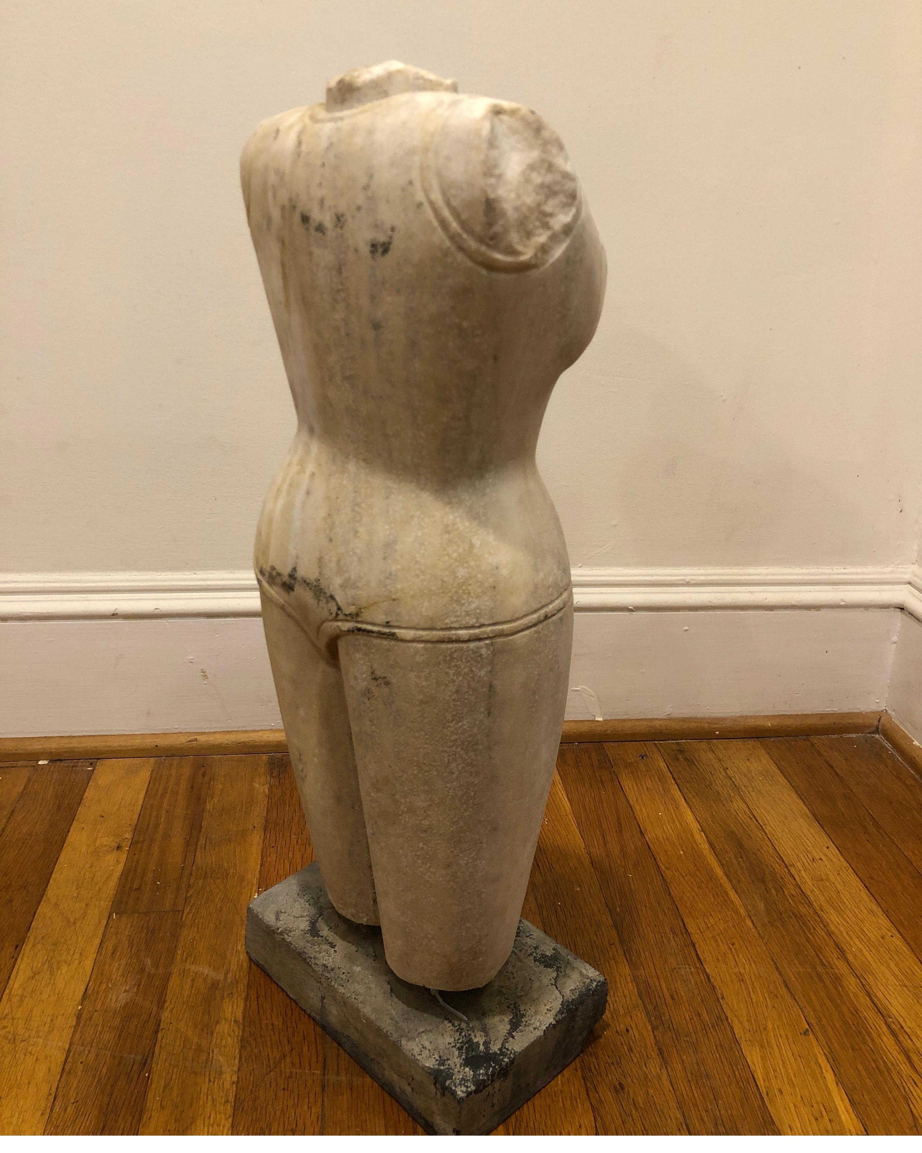 Italian Marble Woman/Female Torso Figure Statue