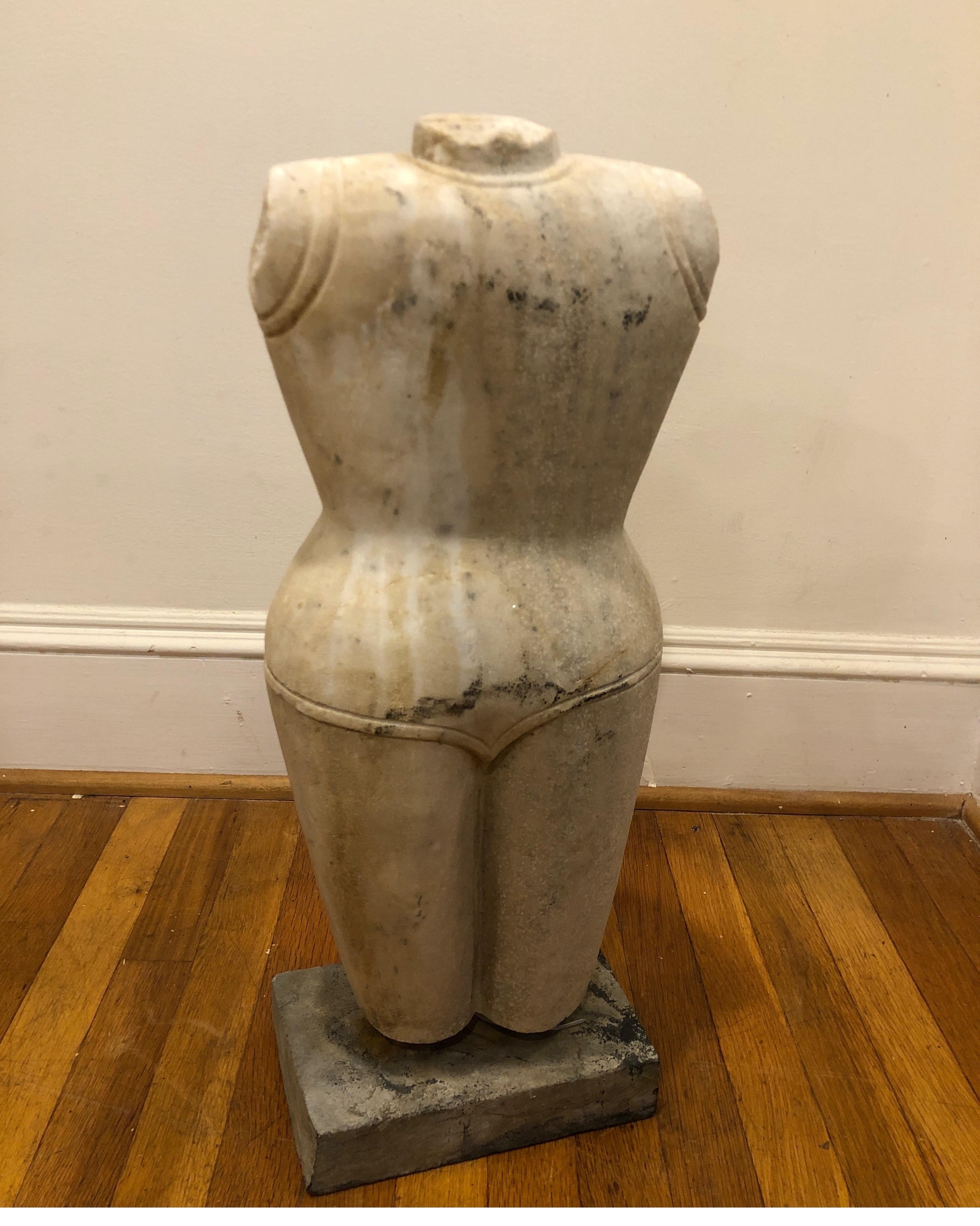 Marble Woman/Female Torso Figure Statue In Good Condition In Los Angeles, CA