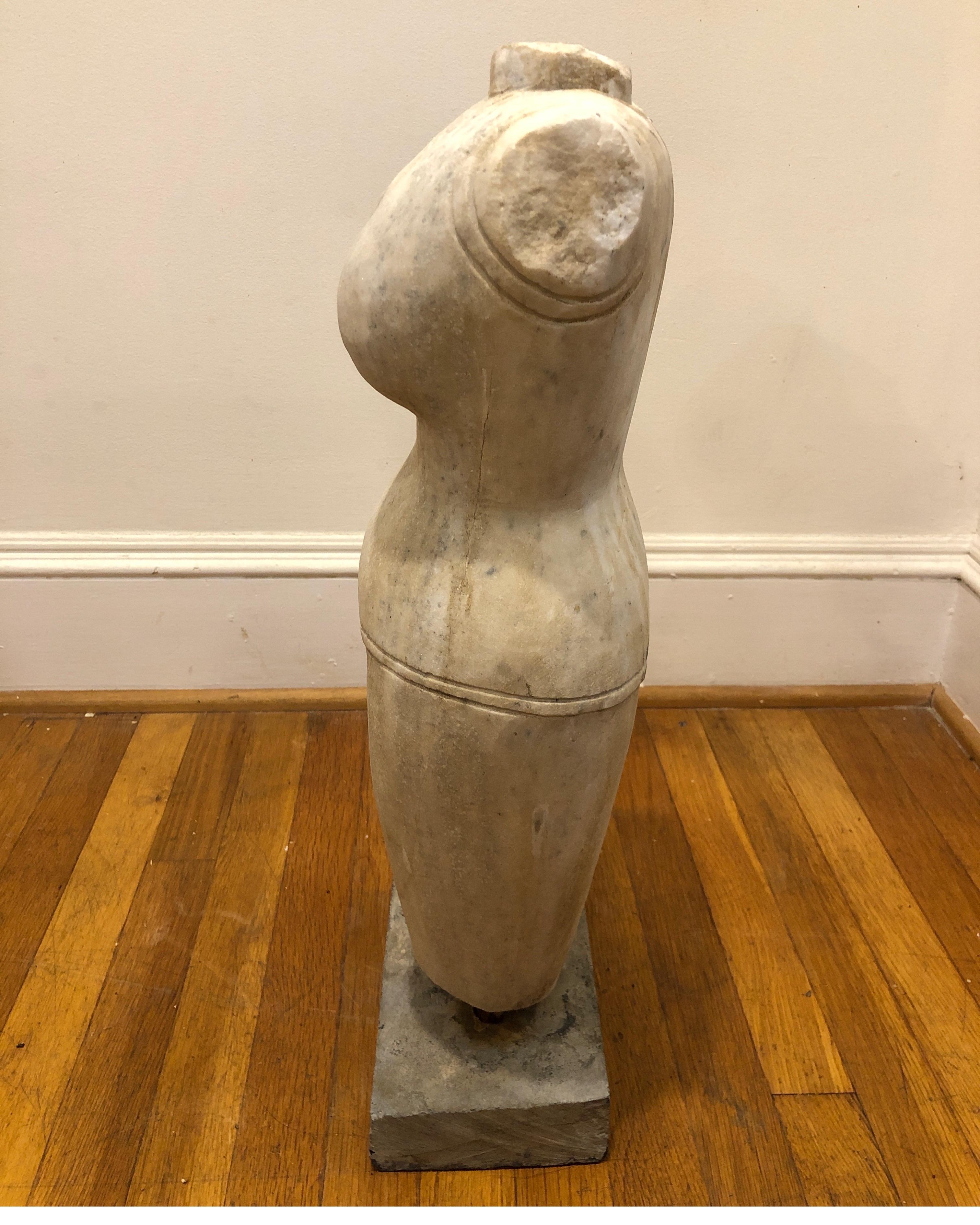 20th Century Marble Woman/Female Torso Figure Statue