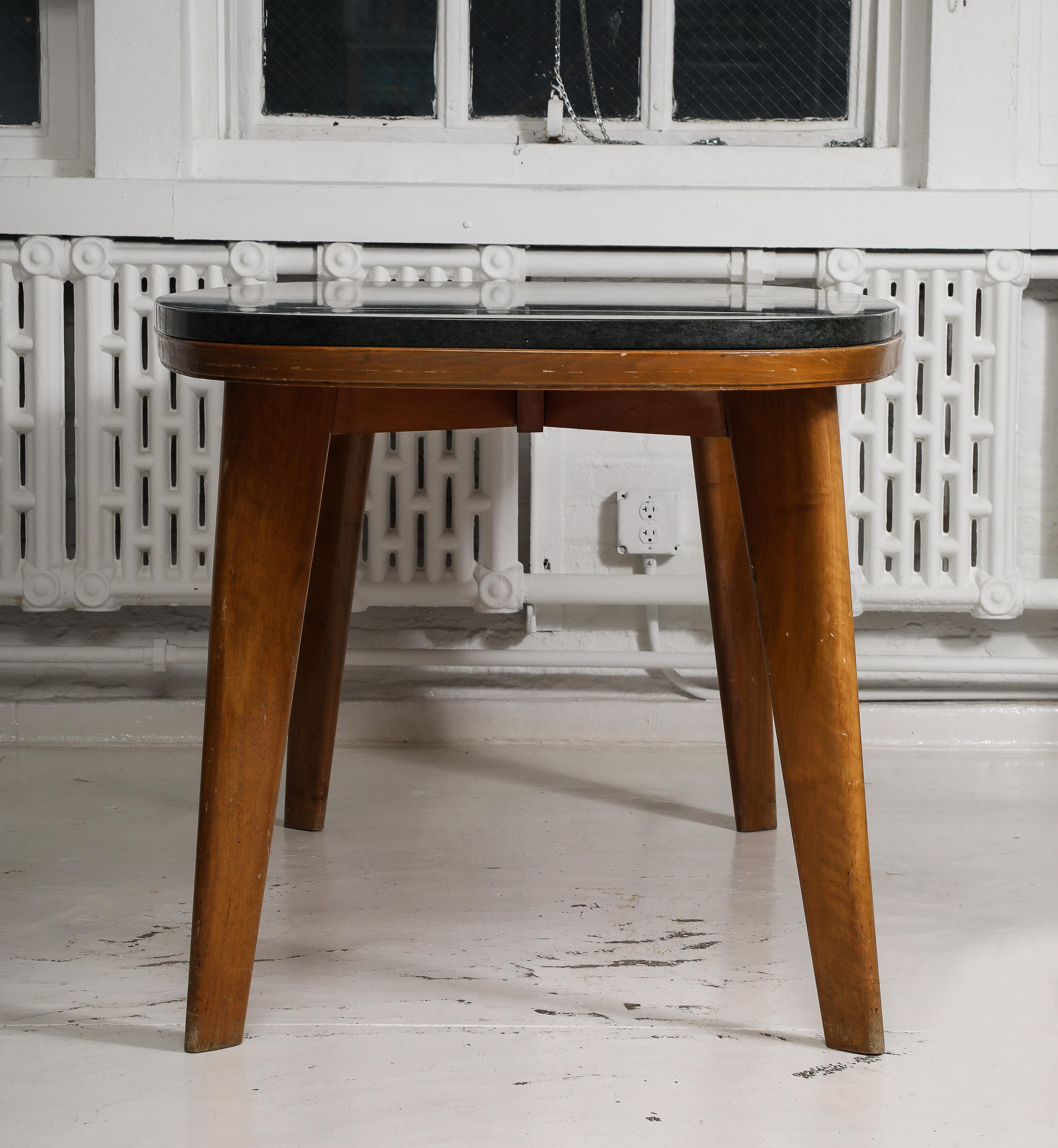 Marble & Wood Oblique Dining Table, Italy 1960's For Sale 3