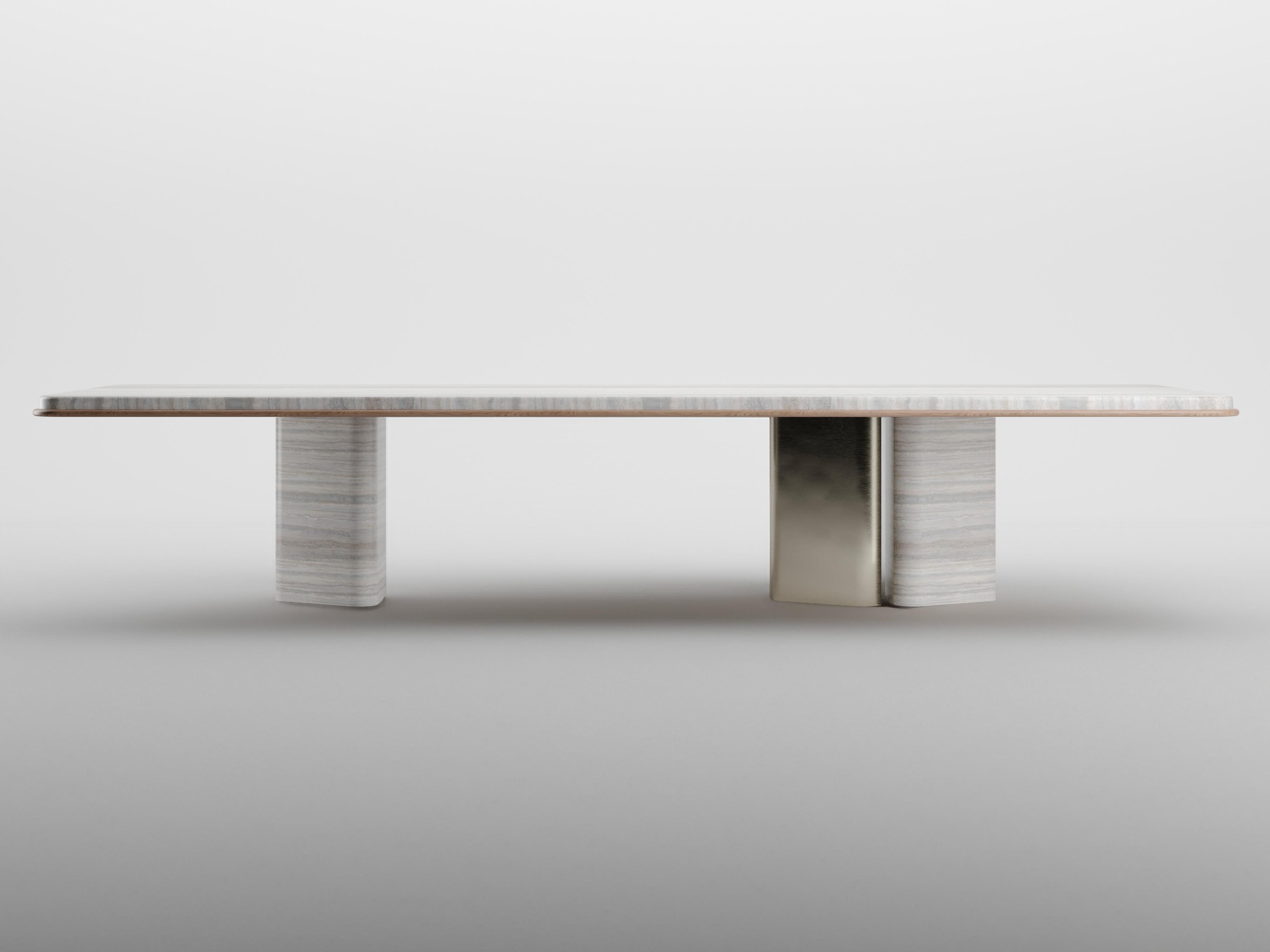 Marble Yoki Low Table by KY ARCHITECTURE
Dimensions: W 300 x D 125 x H 75 cm
Materials: Marble, Travertine. 
Available Finishes : Marble / travertine / stone / US walnut wood / metal.

Kelly Boukobza is the founder of KY Architecture.
Passionate