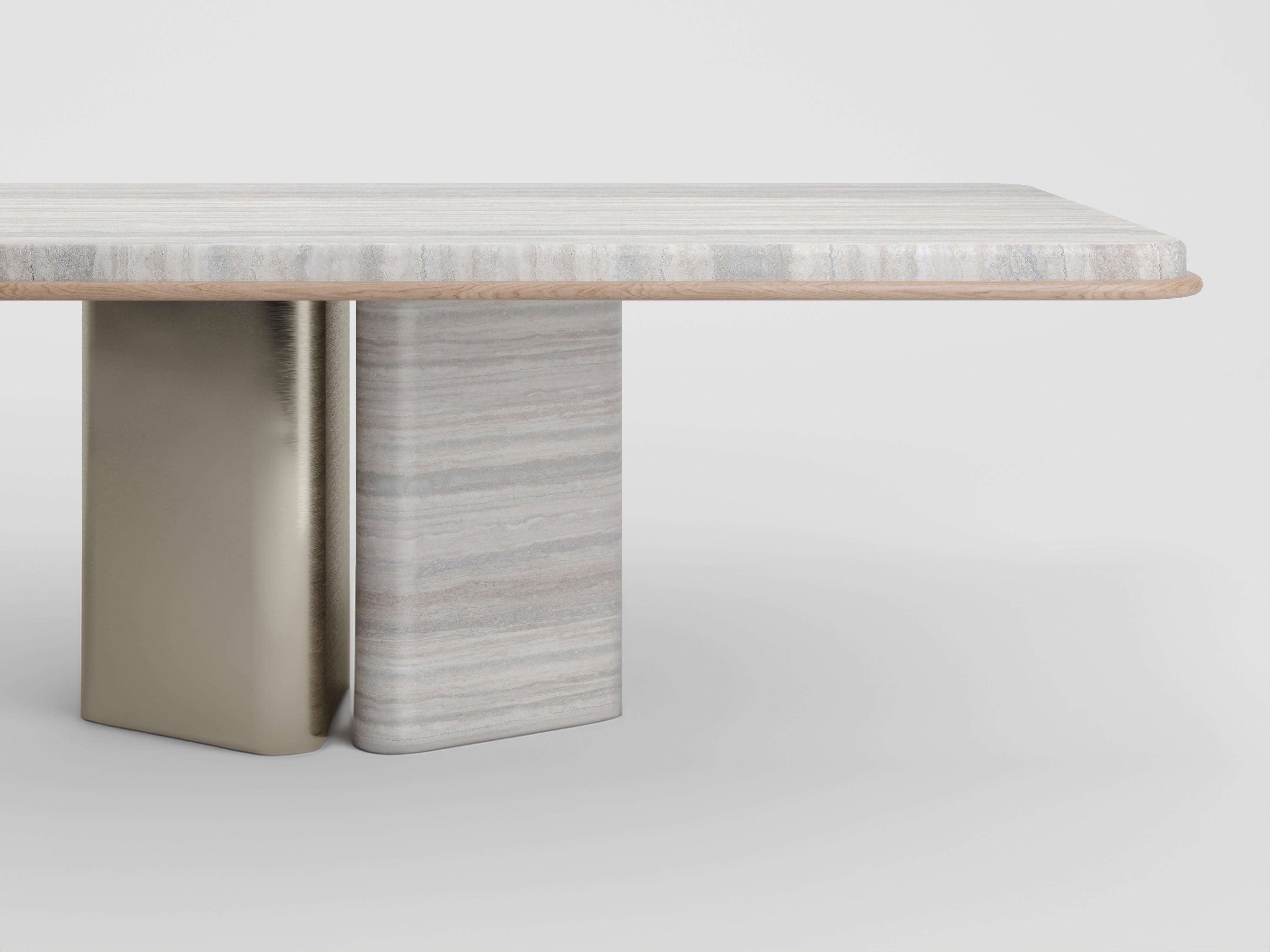 Travertine Marble Yoki Low Table by KY ARCHITECTURE For Sale